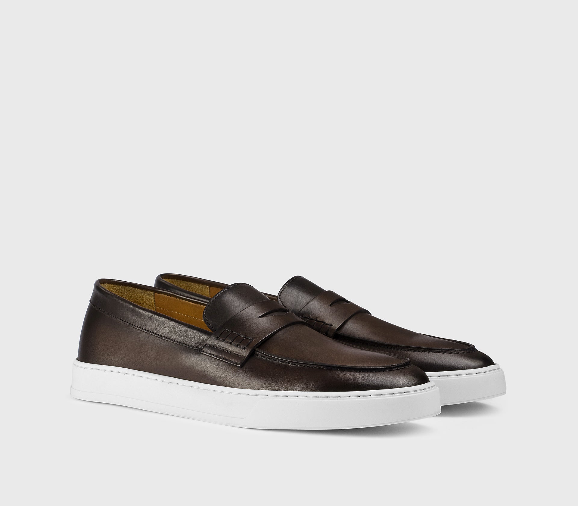 DU3546STEVUY159EM29 - Mocassino slip-on con mascherina in pelle testa di moro