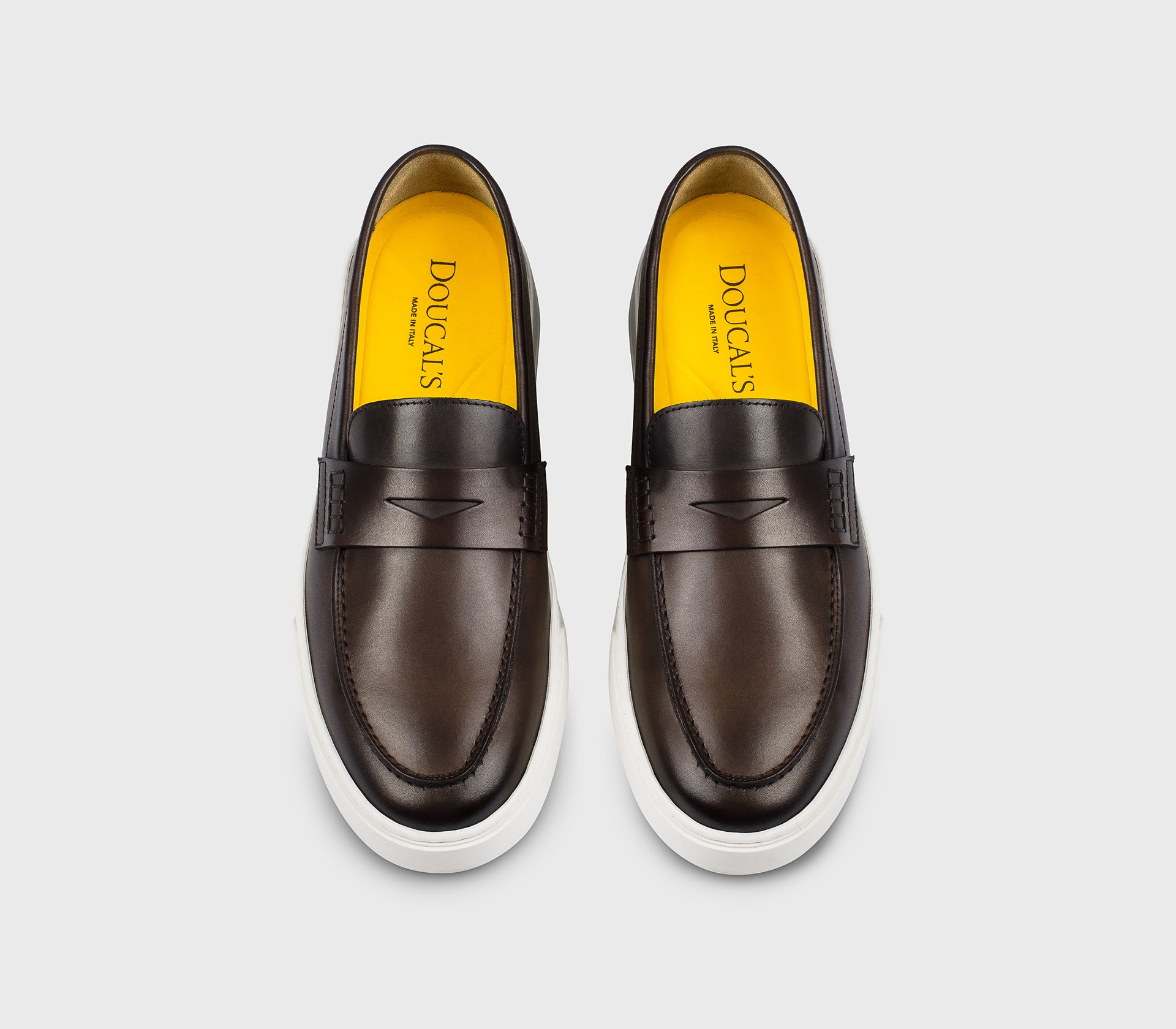 DU3546STEVUY159EM29 - Mocassino slip-on con mascherina in pelle testa di moro