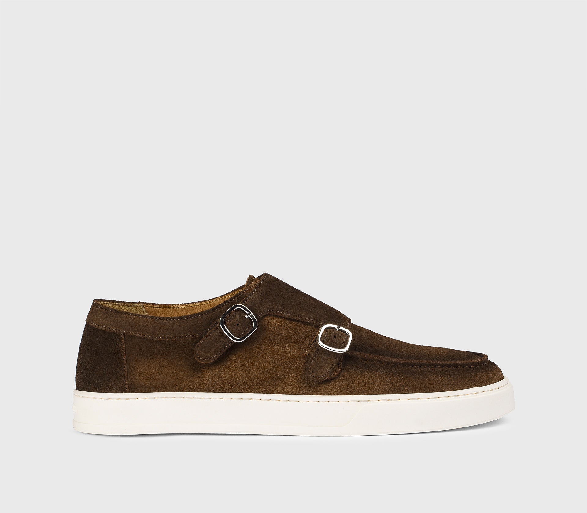 DU3548STEVUY260EM01 - Doppia fibbia in suede marrone "snuff"
