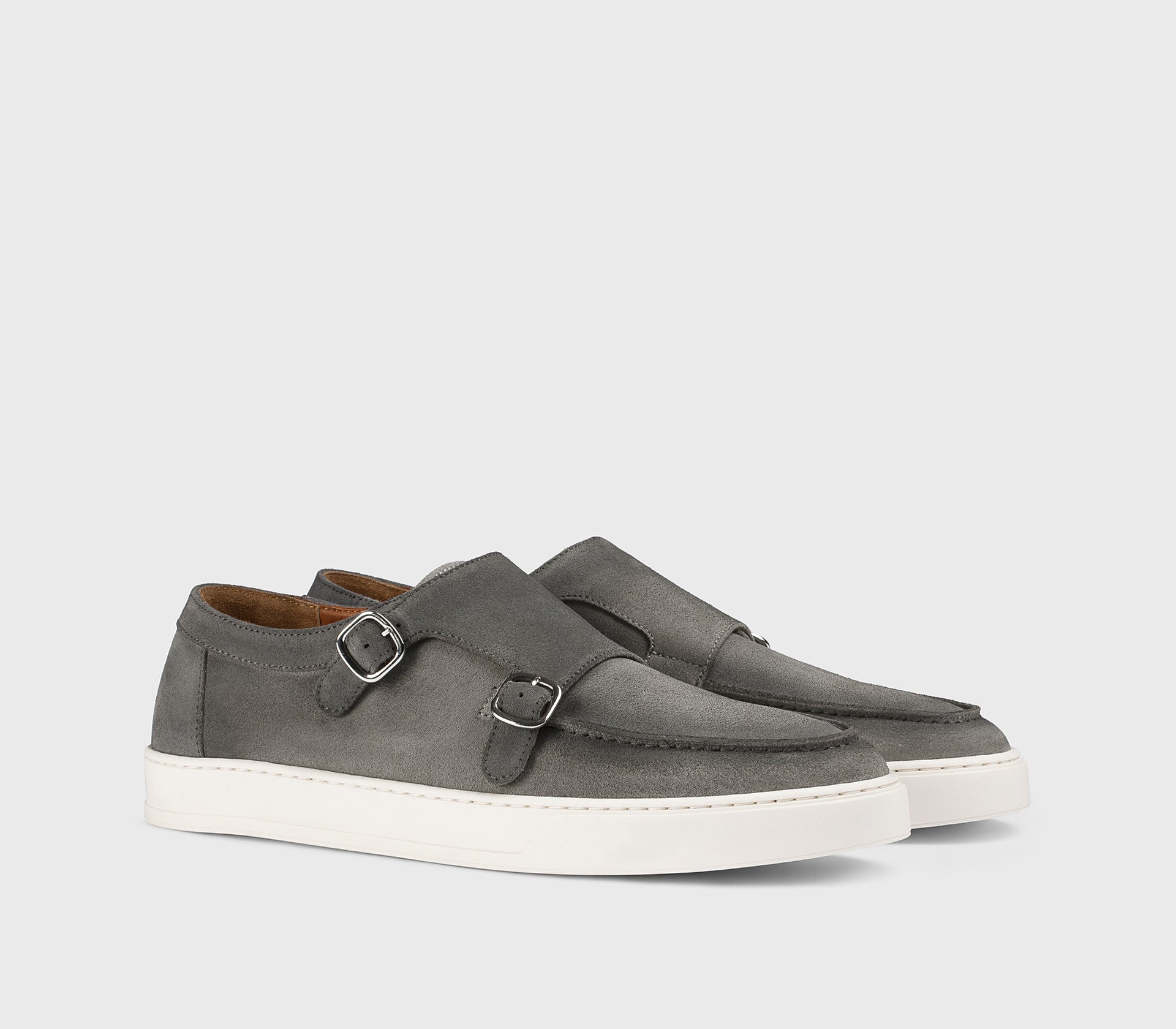 DU3548STEVUY260EN22 - Doppia fibbia in suede grigio "iron"