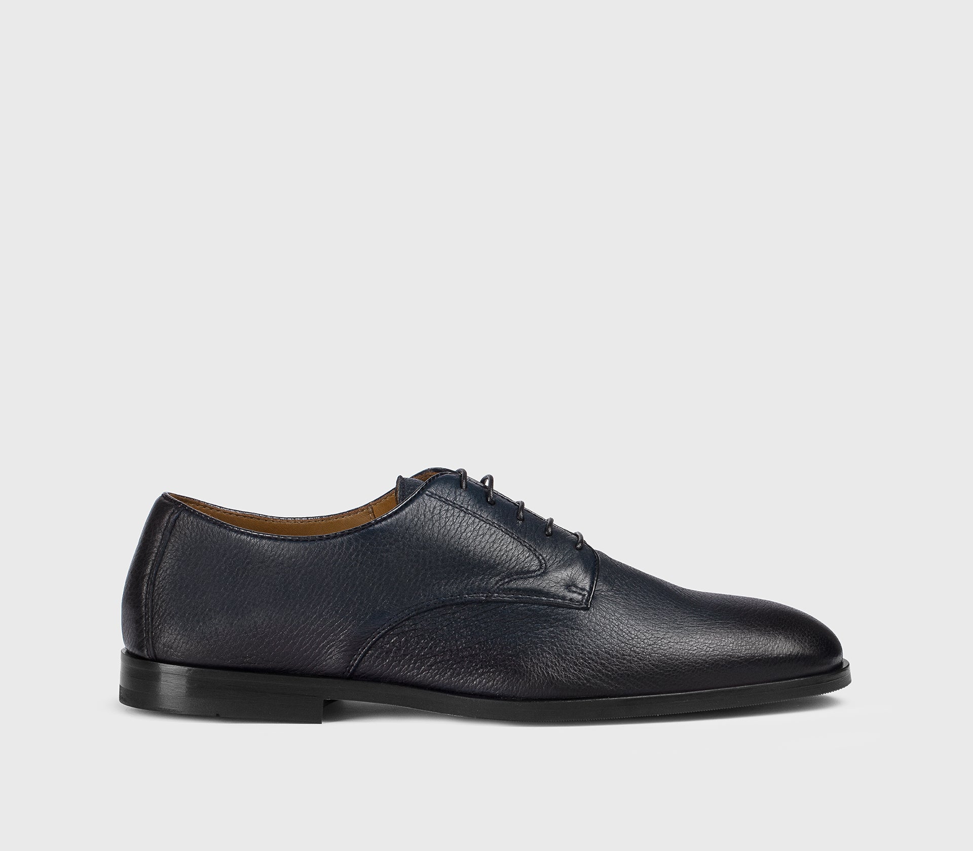 DU3592STREUF054NB00 - Stringata derby in pelle di cervo blu