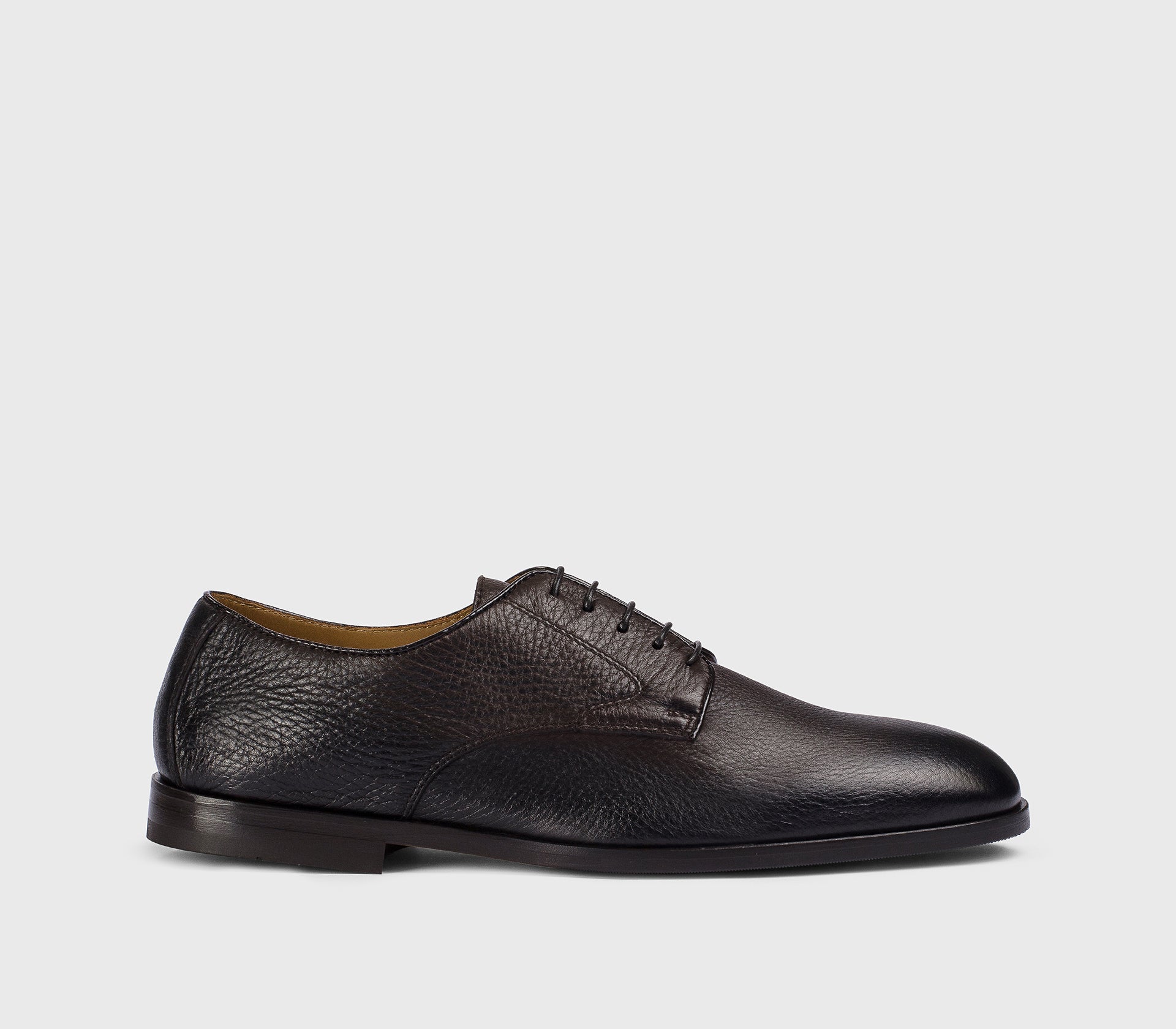 DU3592STREUF054TM00 - Stringata derby in pelle di cervo testa di moro
