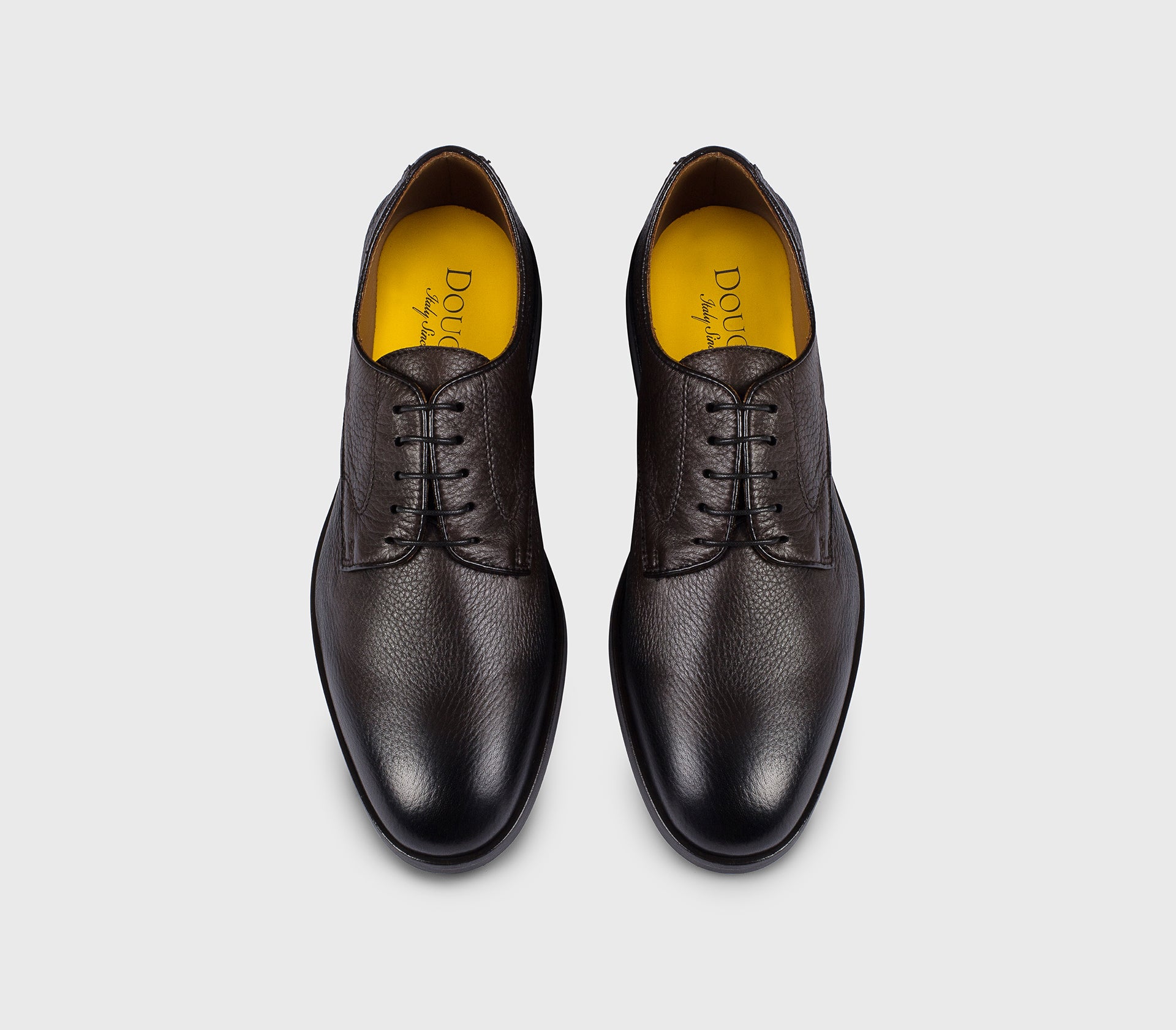 DU3592STREUF054TM00 - Stringata derby in pelle di cervo testa di moro