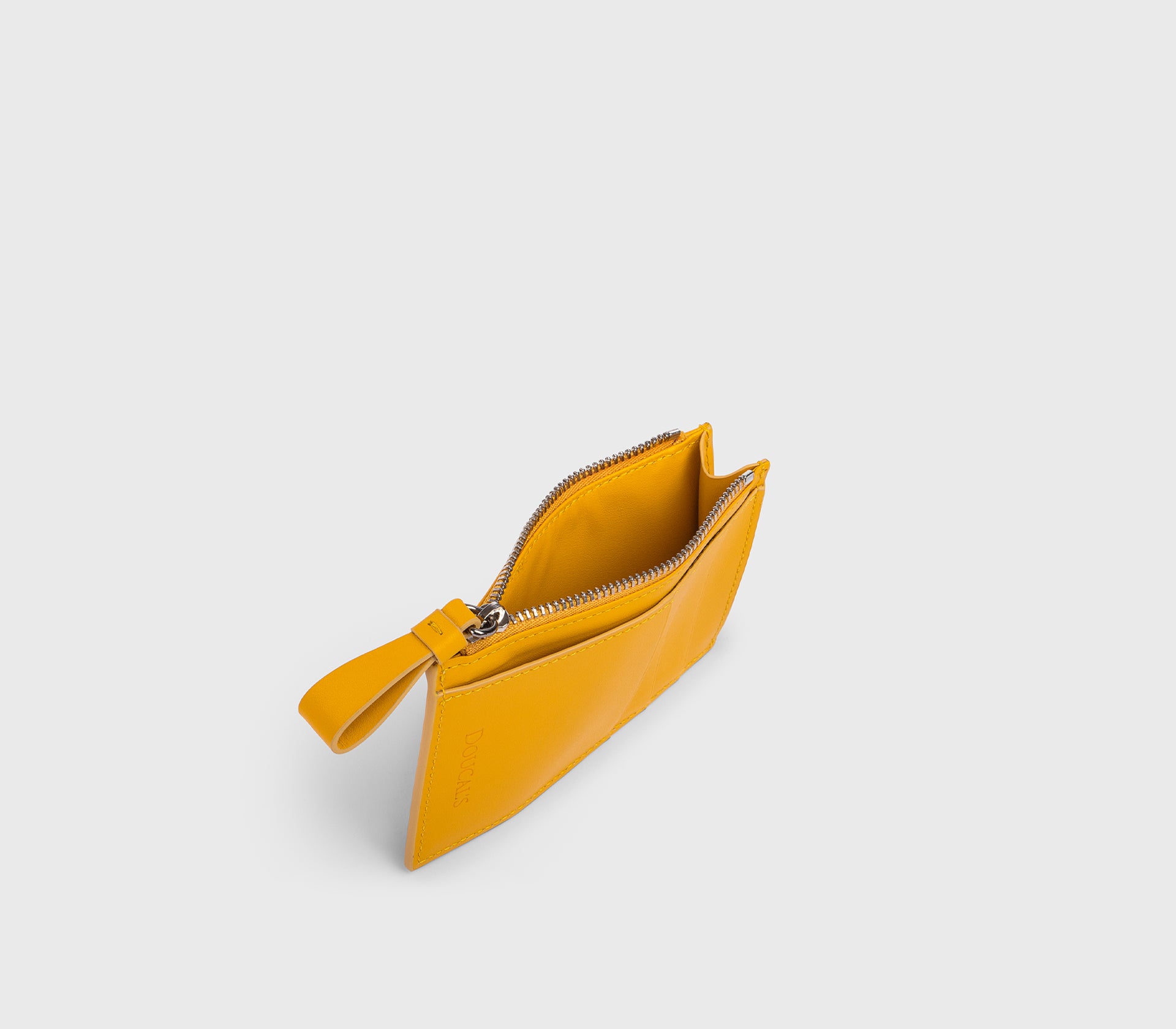 Porta carte e monete in pelle giallo