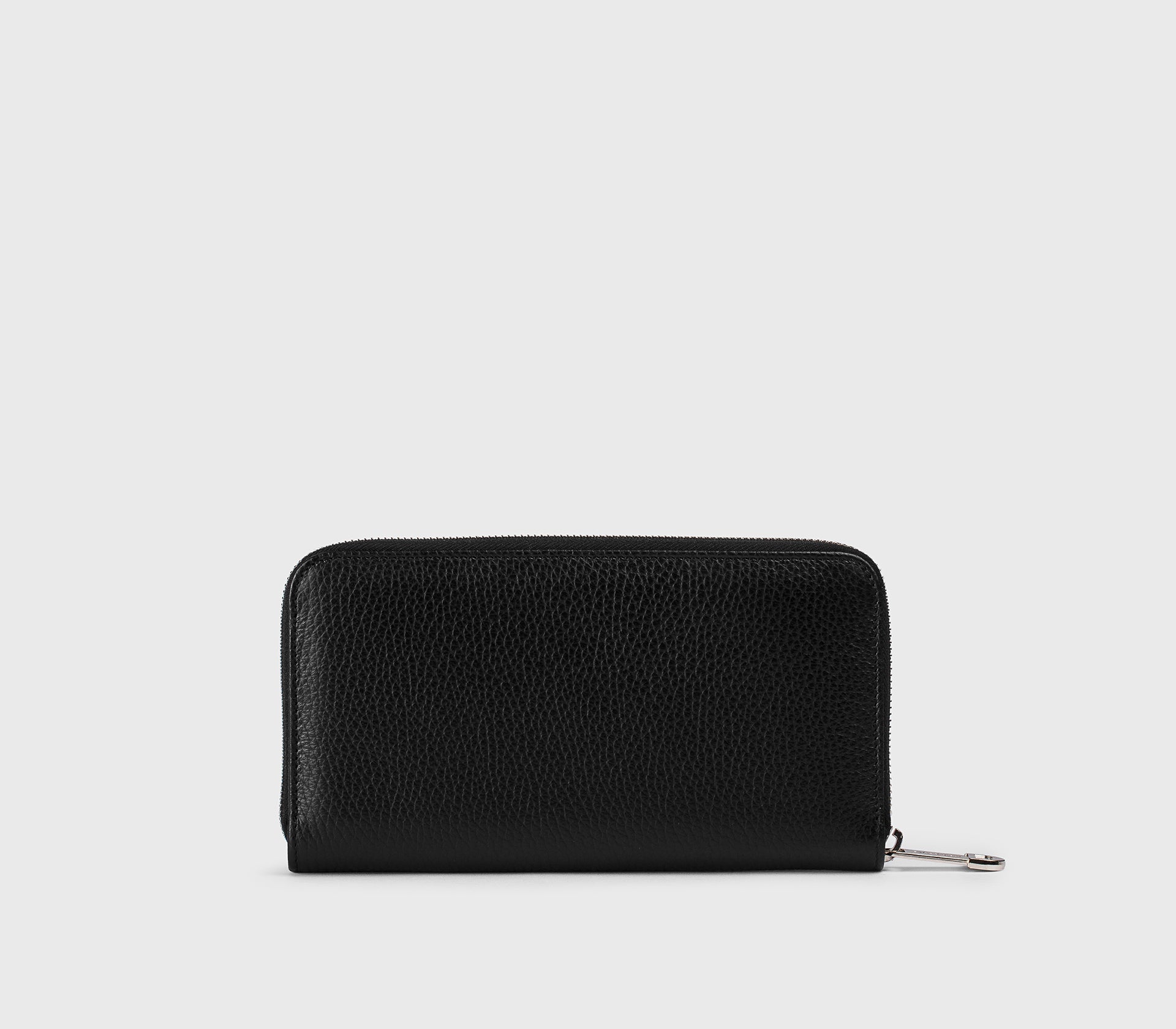 Black tumbled leather continental wallet