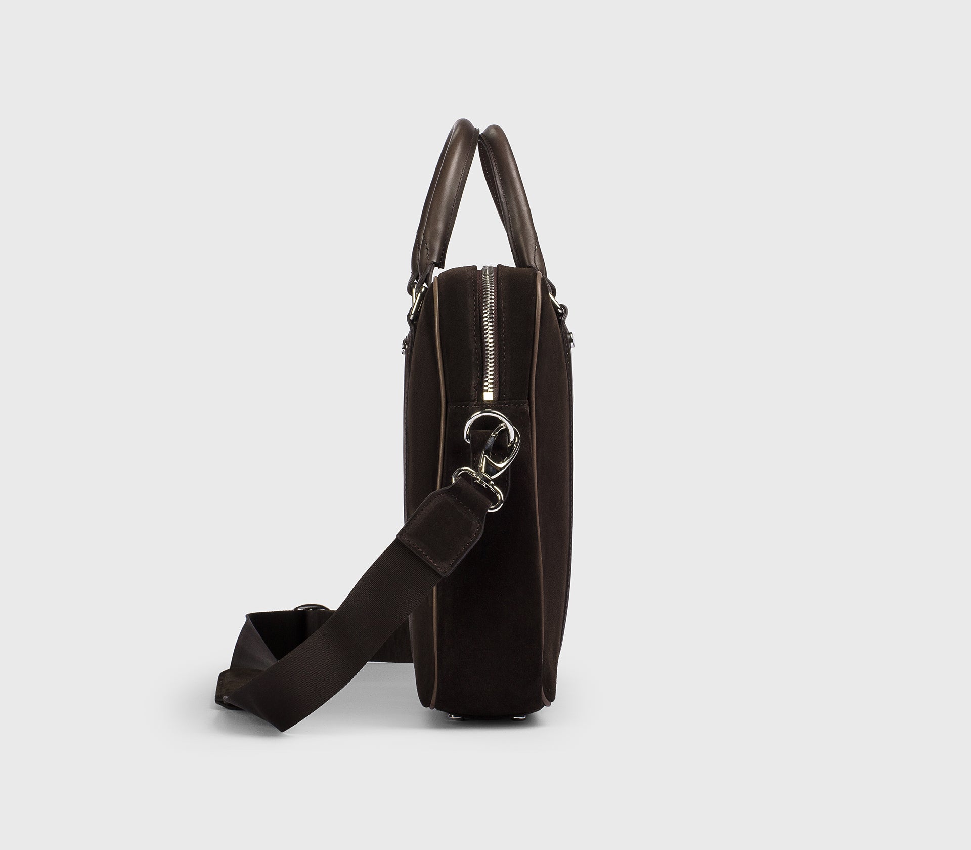 Borsa 24H in pelle e suede marrone "terre"