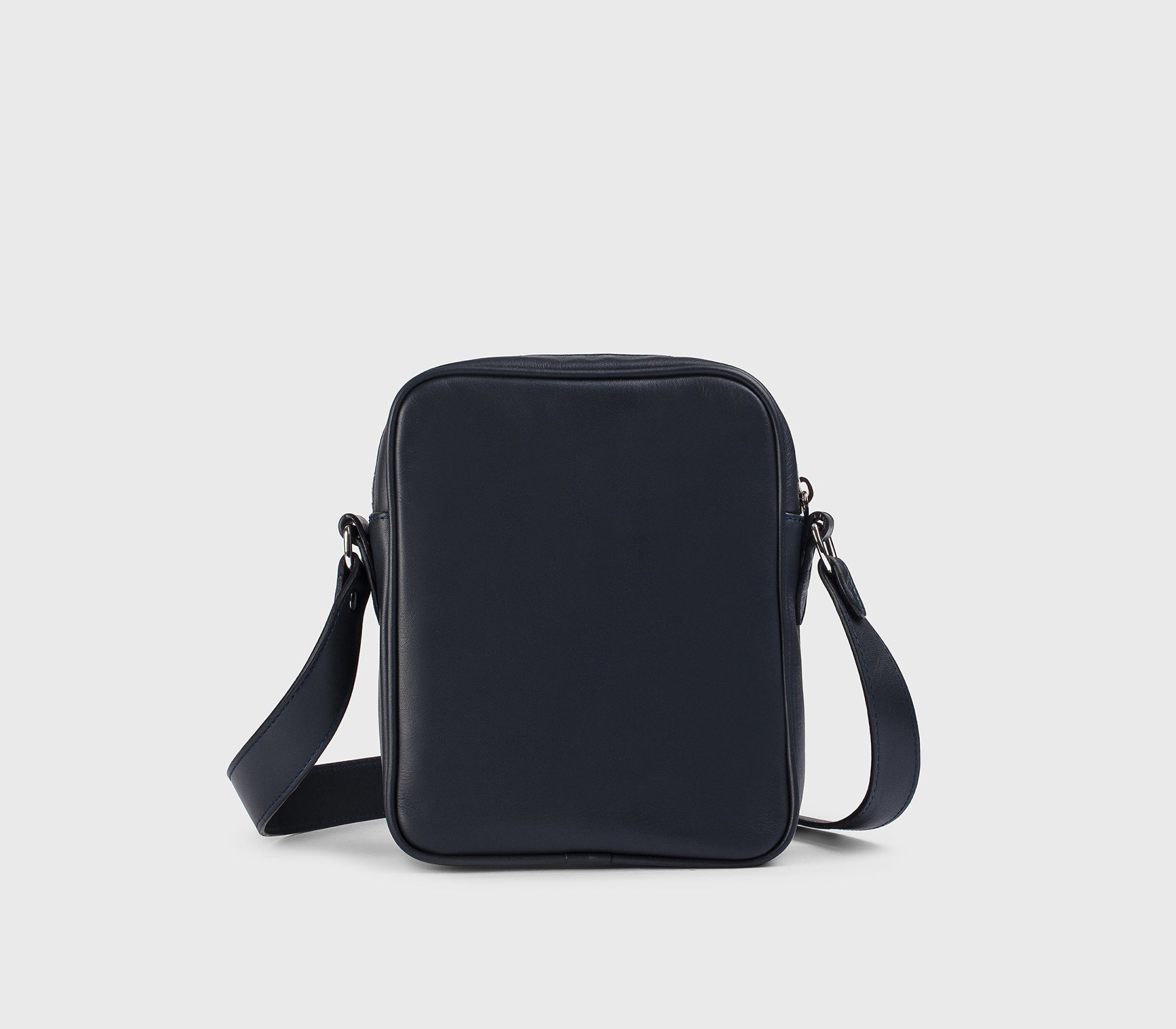 Blue leather shoulder bag