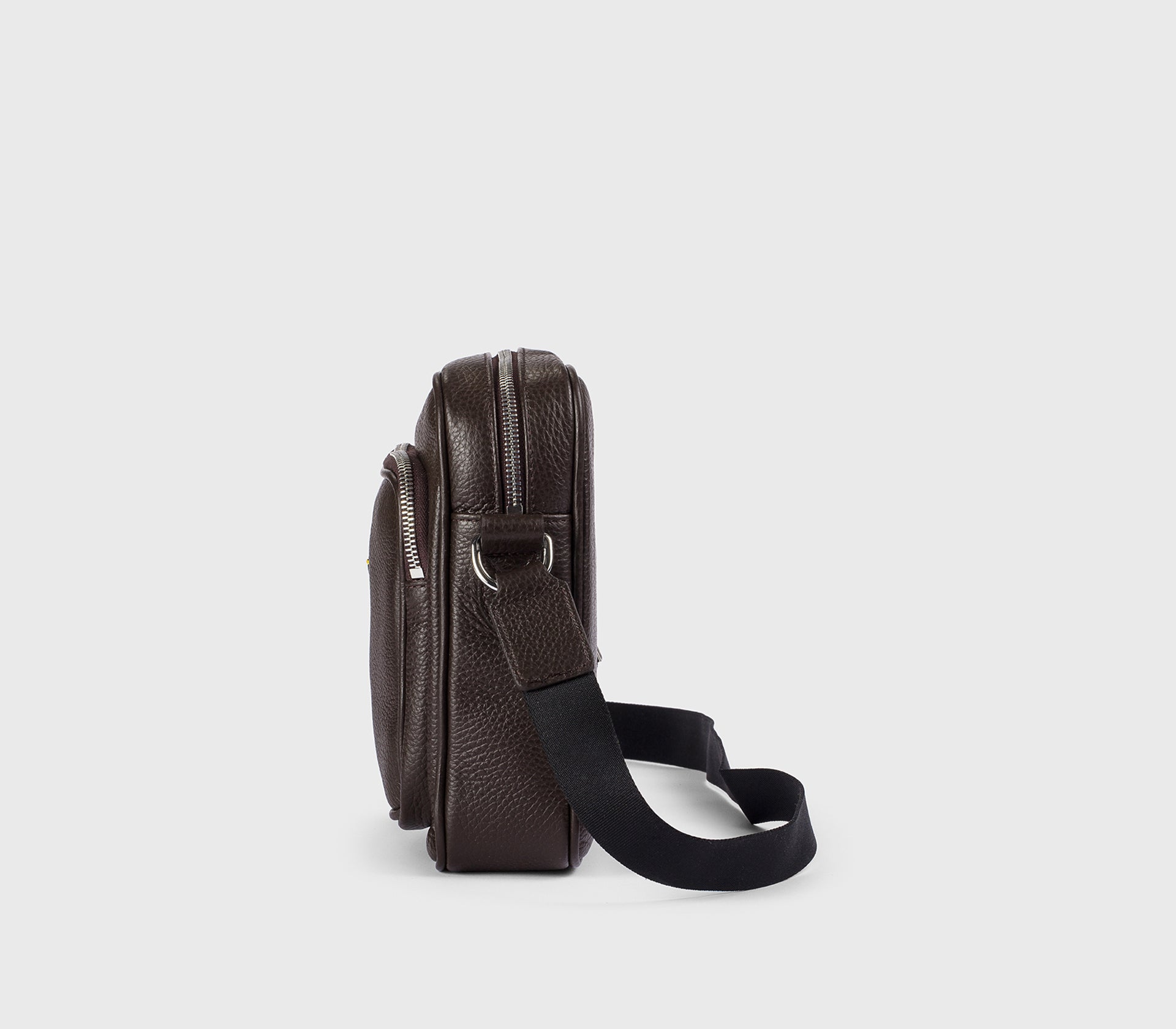 Borsa a tracolla in pelle bottalata marrone "cioccolato"