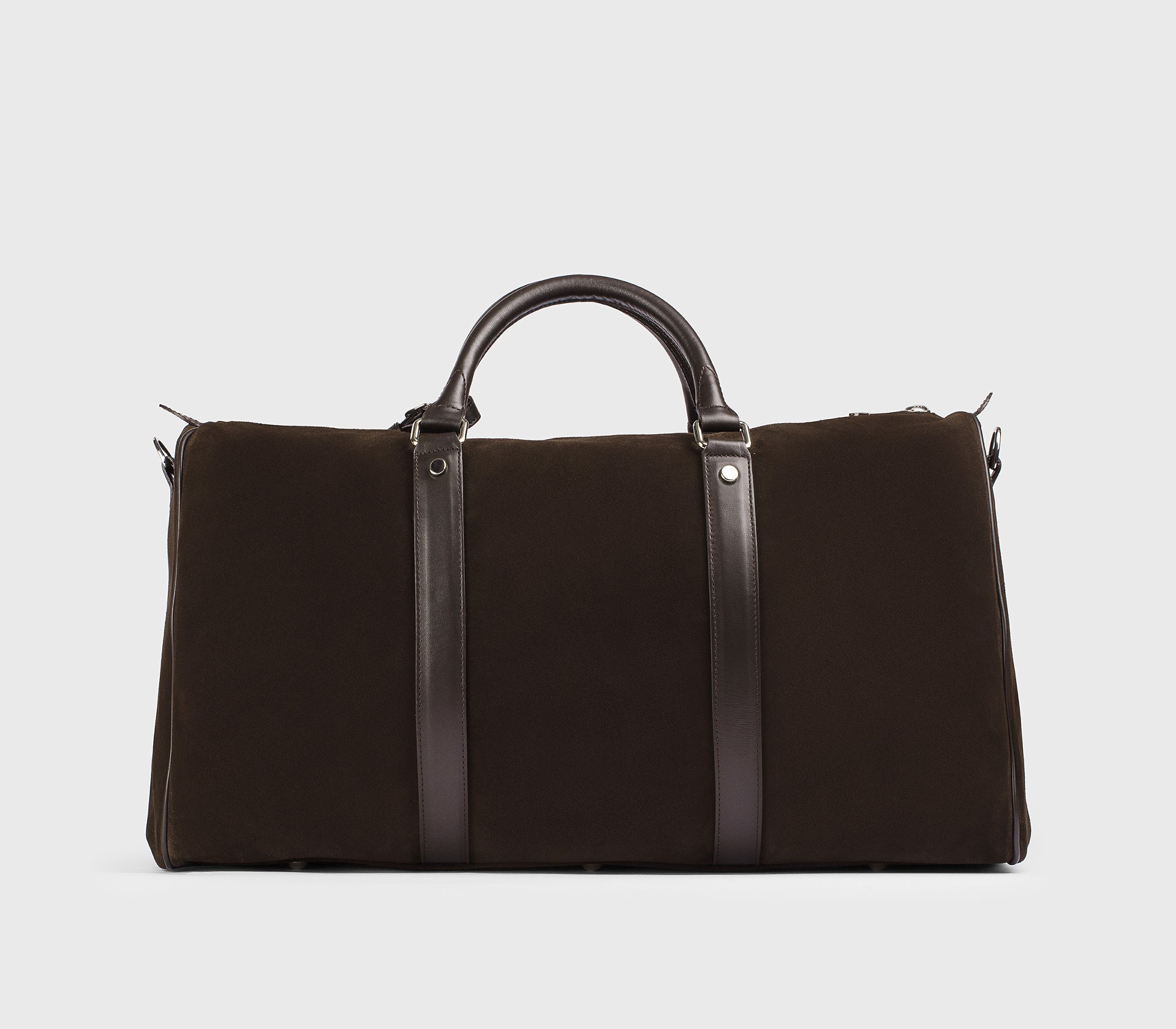 Weekender aus erdfarbenem Leder und Veloursleder