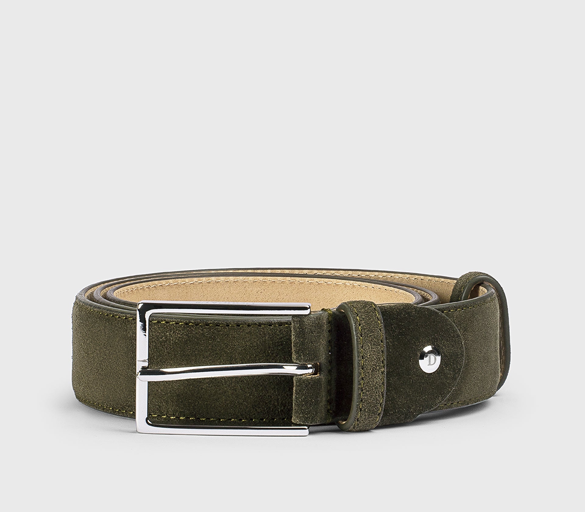 Cintura regolabile in suede verde "muschio"