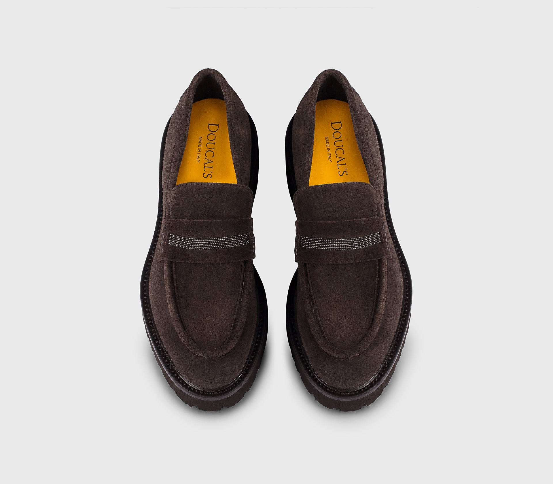DD8741PHILUF252TL03 - Mocassino con micro borchie in suede mogano