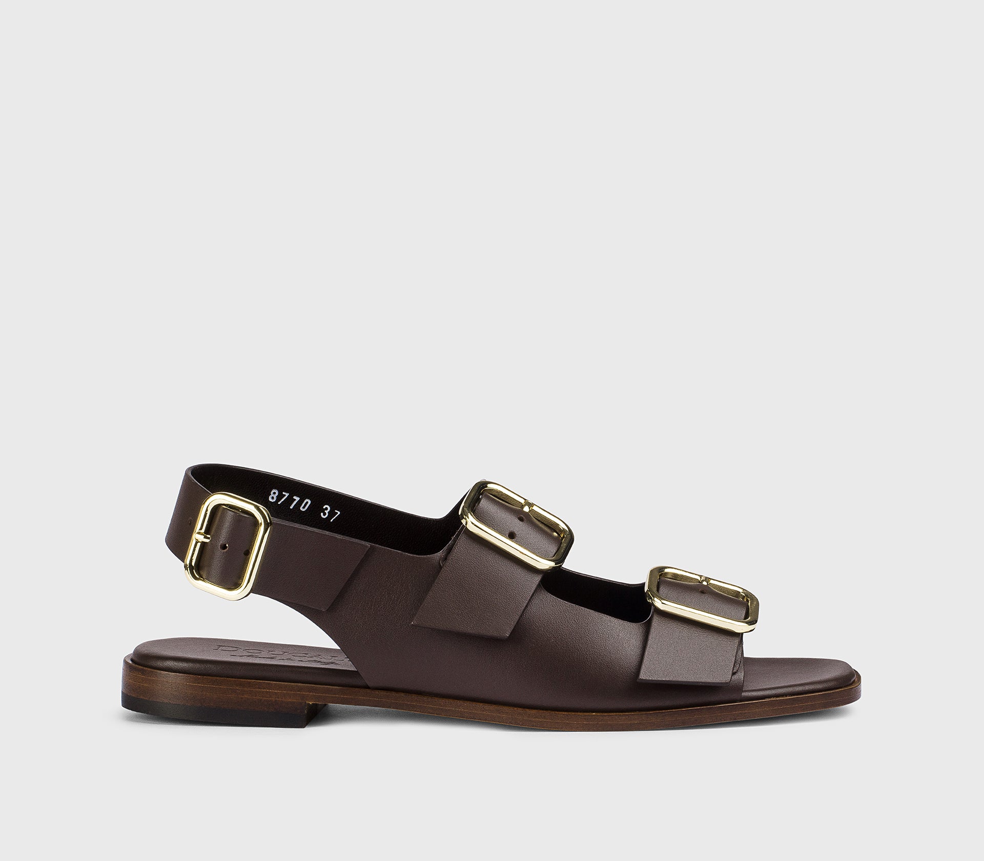 DD8770DEGNUF073MM06 - Sandalo con fibbie in pelle marrone "caffè"
