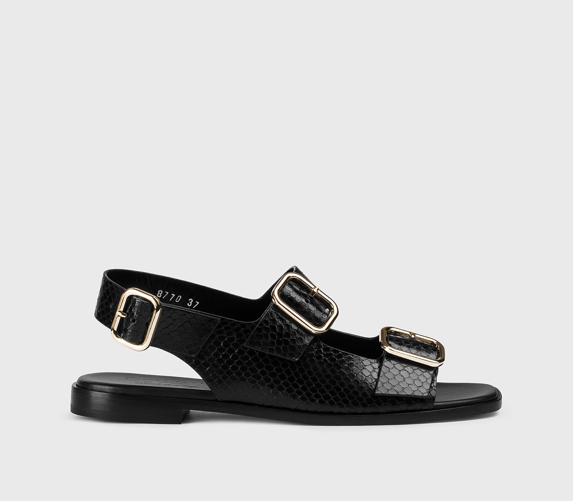 DD8770DEGNUF277NN00 - Sandalo in pelle stampa pitone nero