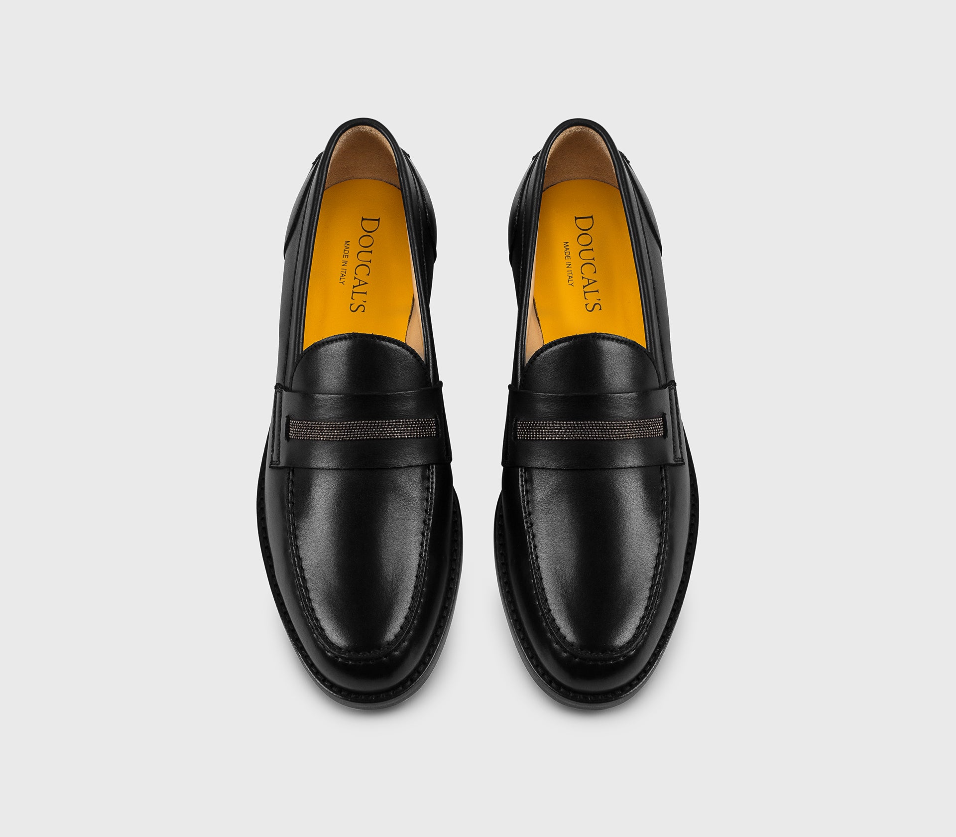 DD8856ALAIUF214NN00 - Mocassino con micro borchie in pelle nero