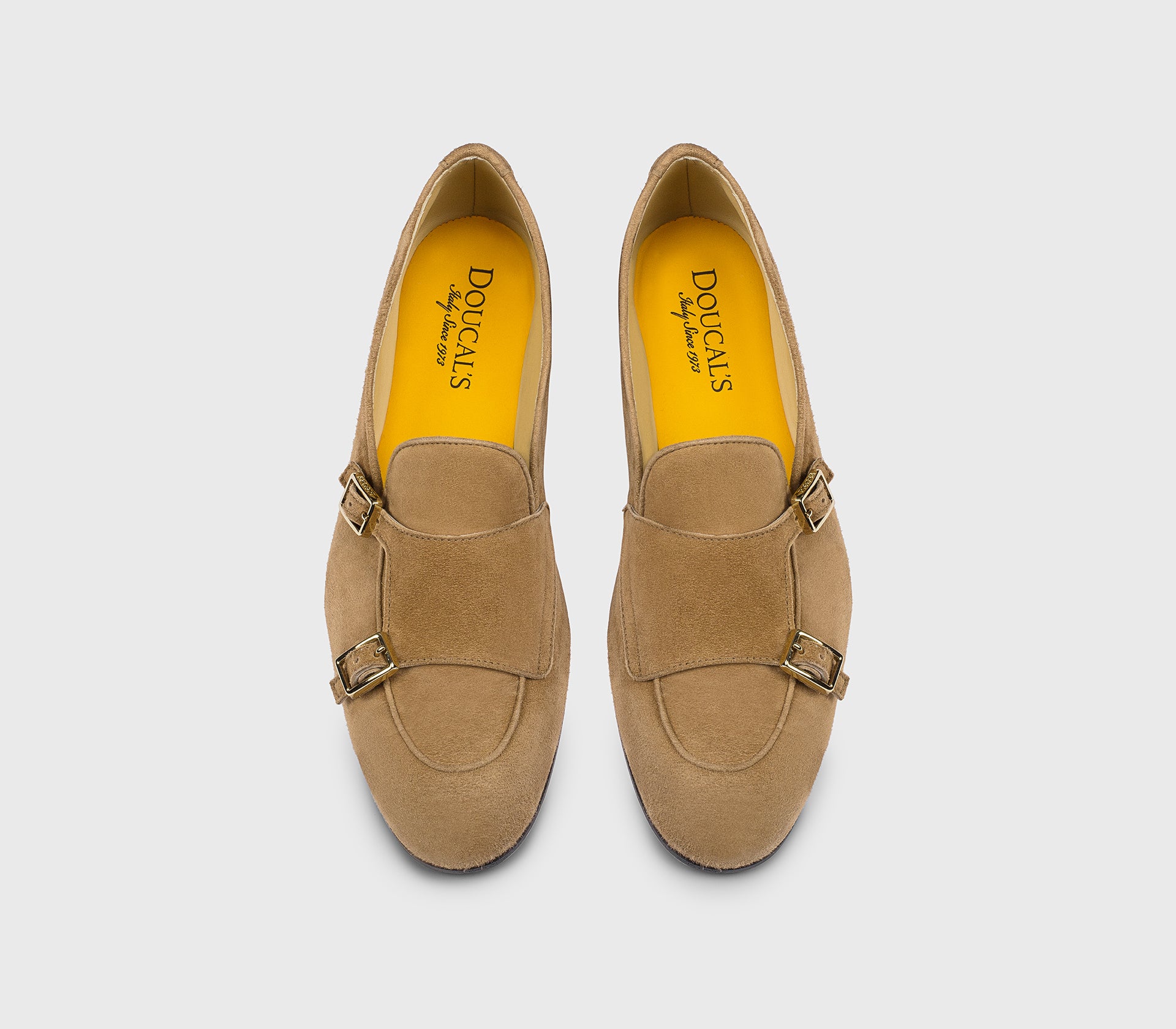 DD8877MEGNUF278NC53 - Mocassino doppia fibbia in suede "teddy" beige