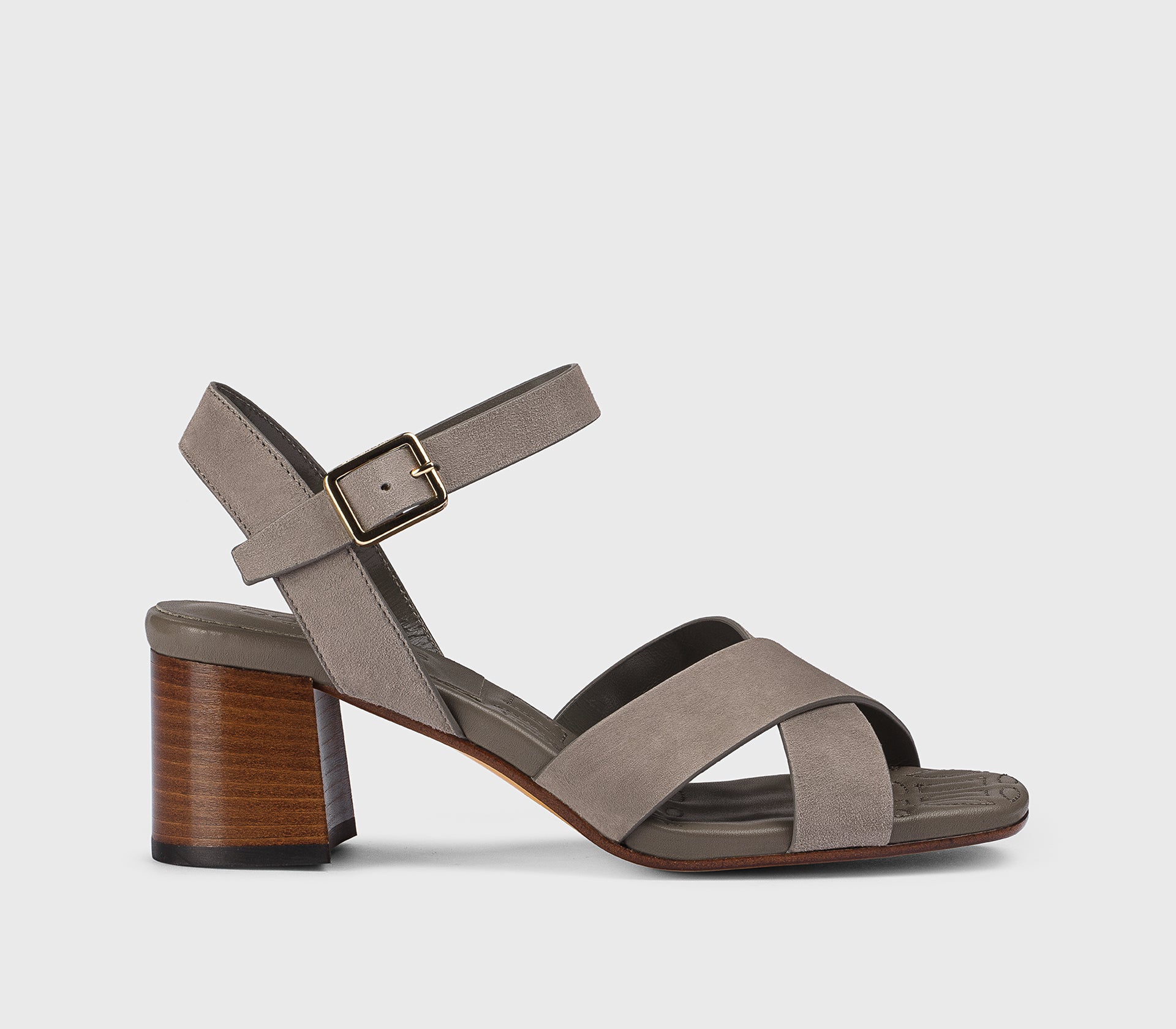 DD8884DAISUF278MN45 - Sandalo con fascia incrociata in suede grigio caldo