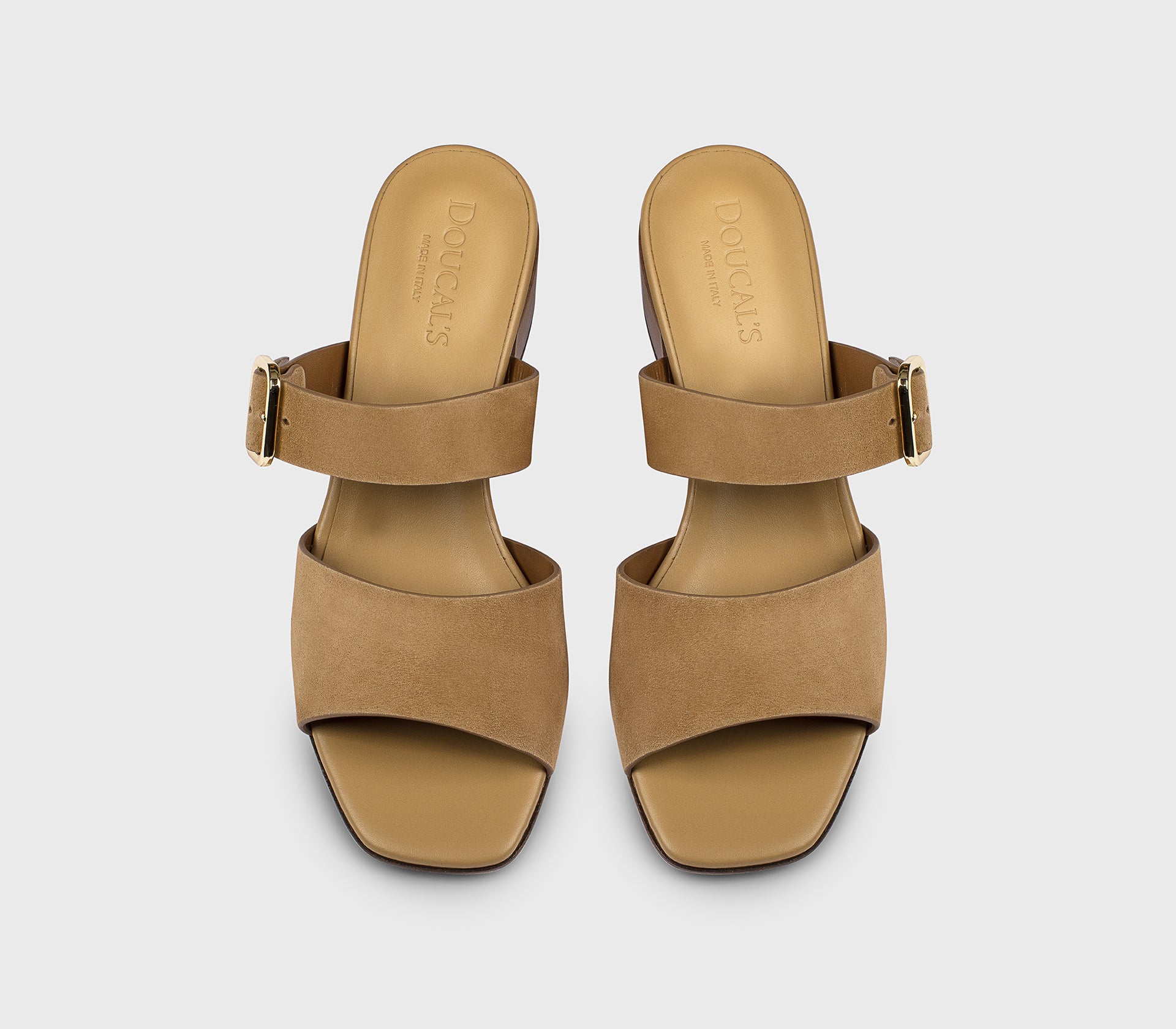 DD8886EDITUF278MC53 - Sandalo doppia fascia in suede "teddy" beige