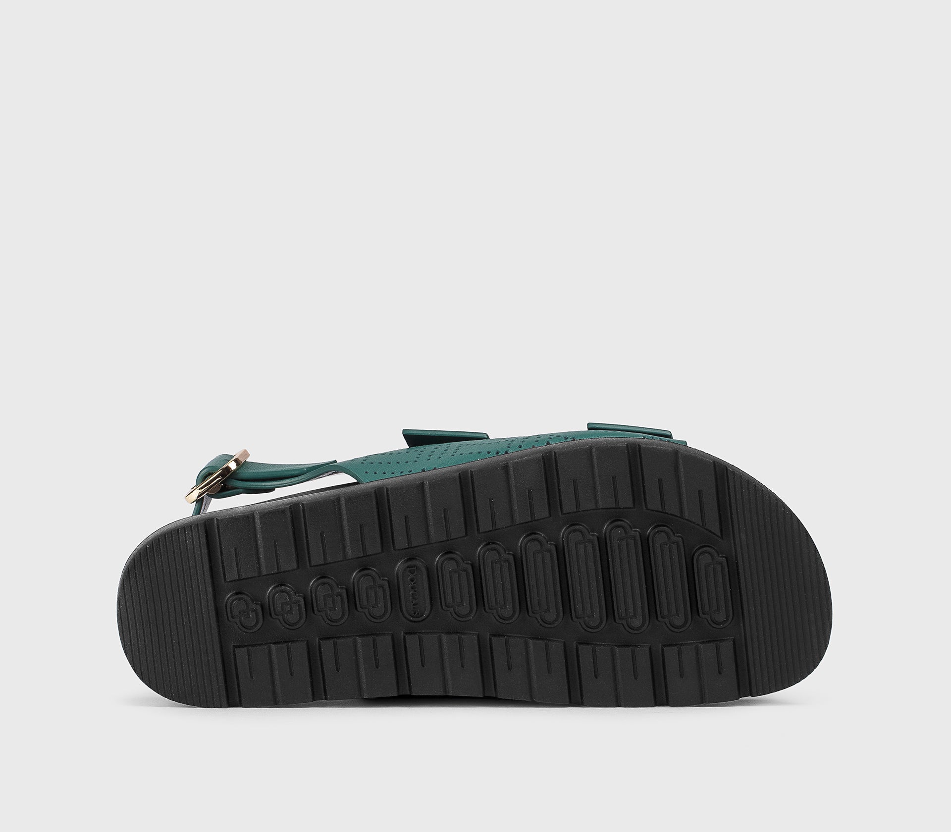 “Horizon” blue perforated leather sandal with buckles