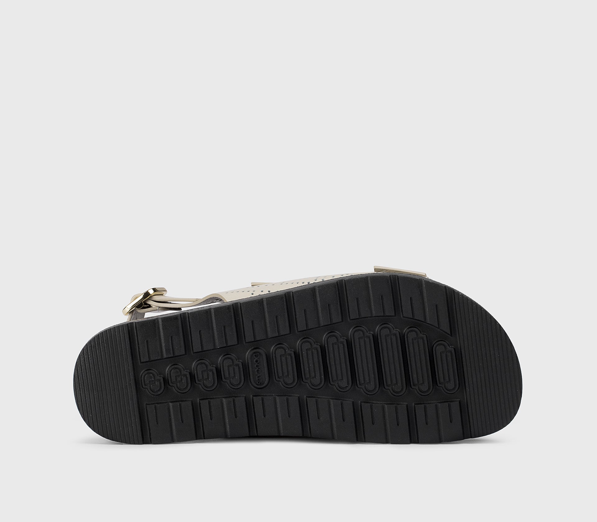 “Chalk” white perforated leather sandal with buckles