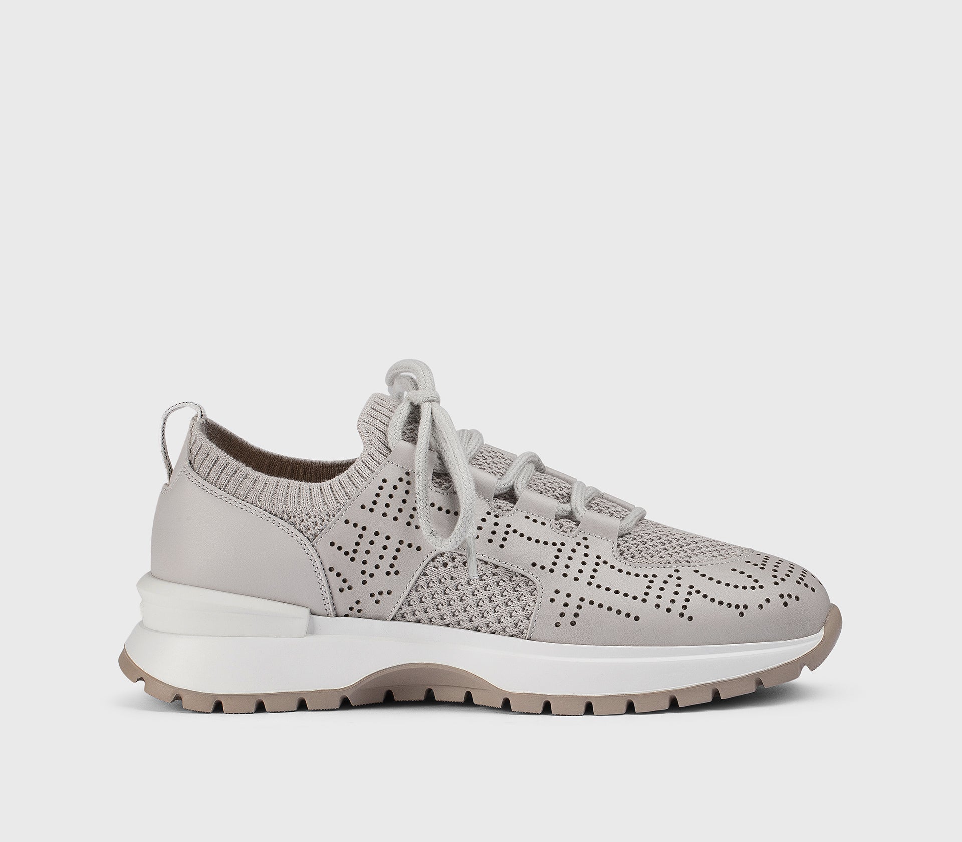 DD8898WHINPZ850SW17 - Sneaker in tessuto tecnico e pelle traforata ghiaccio