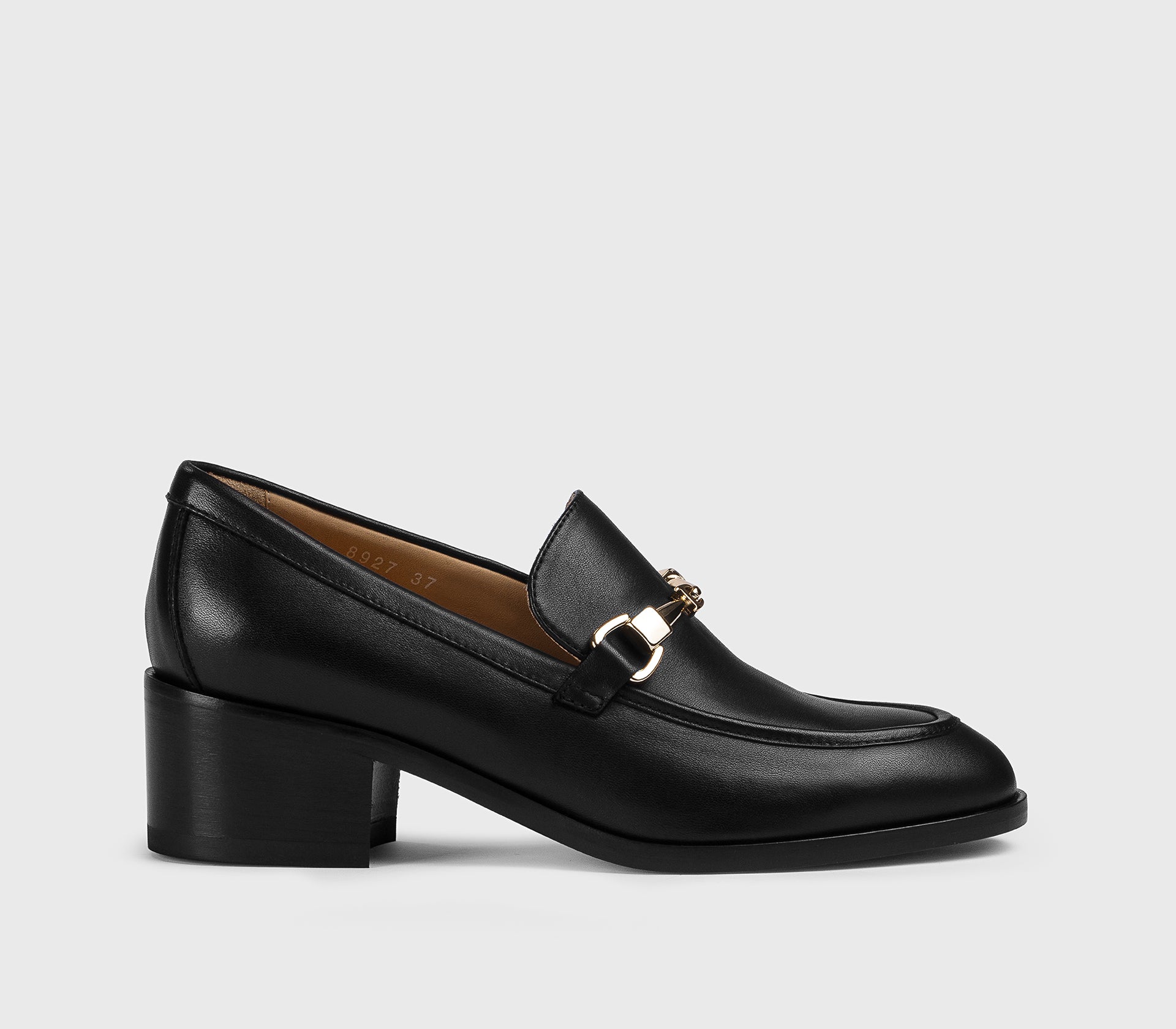 DD8927CELYUF289NN00 - Mocassino in pelle con tacco largo nero
