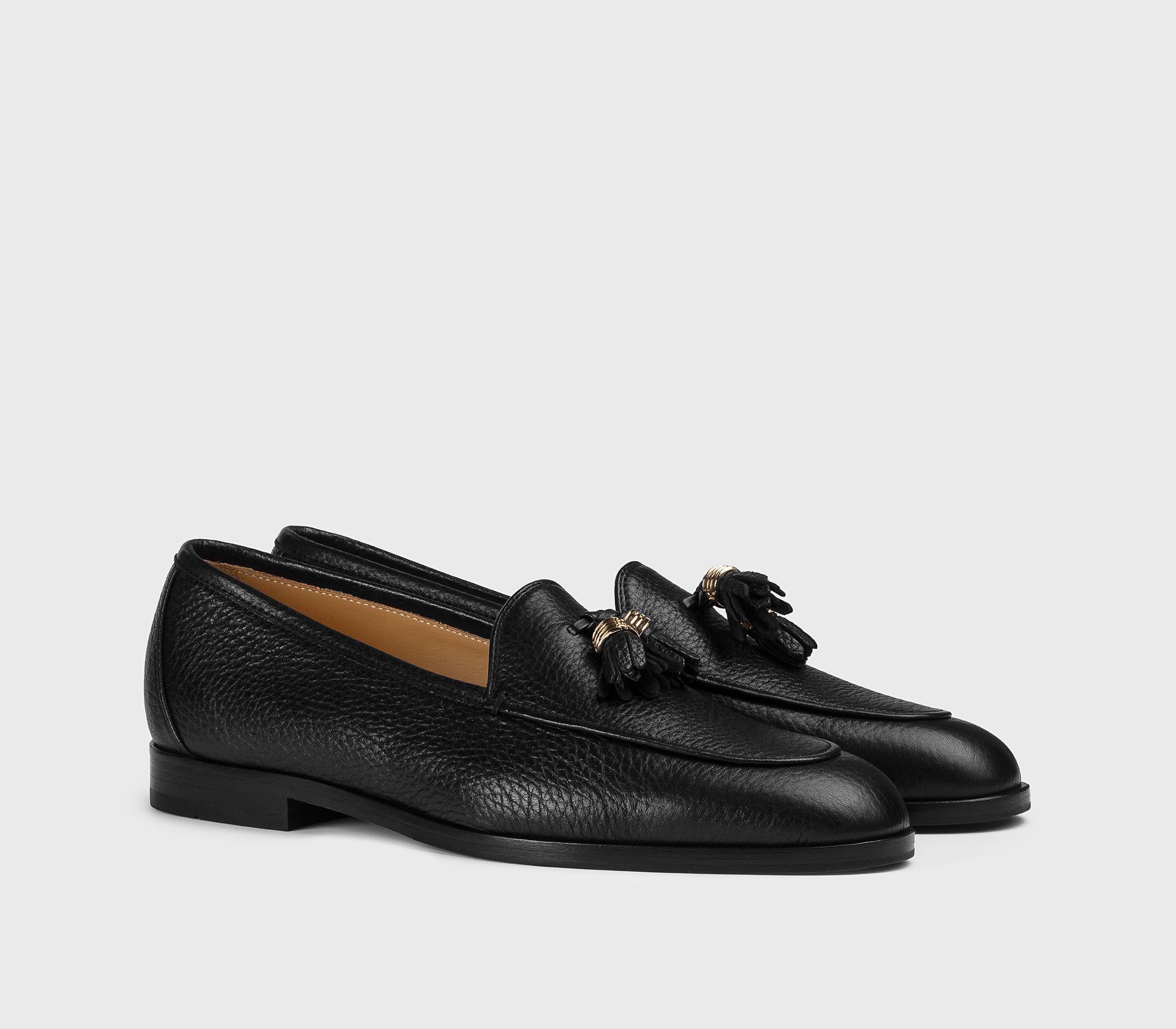 Mocassin à glands en cuir de daim noir