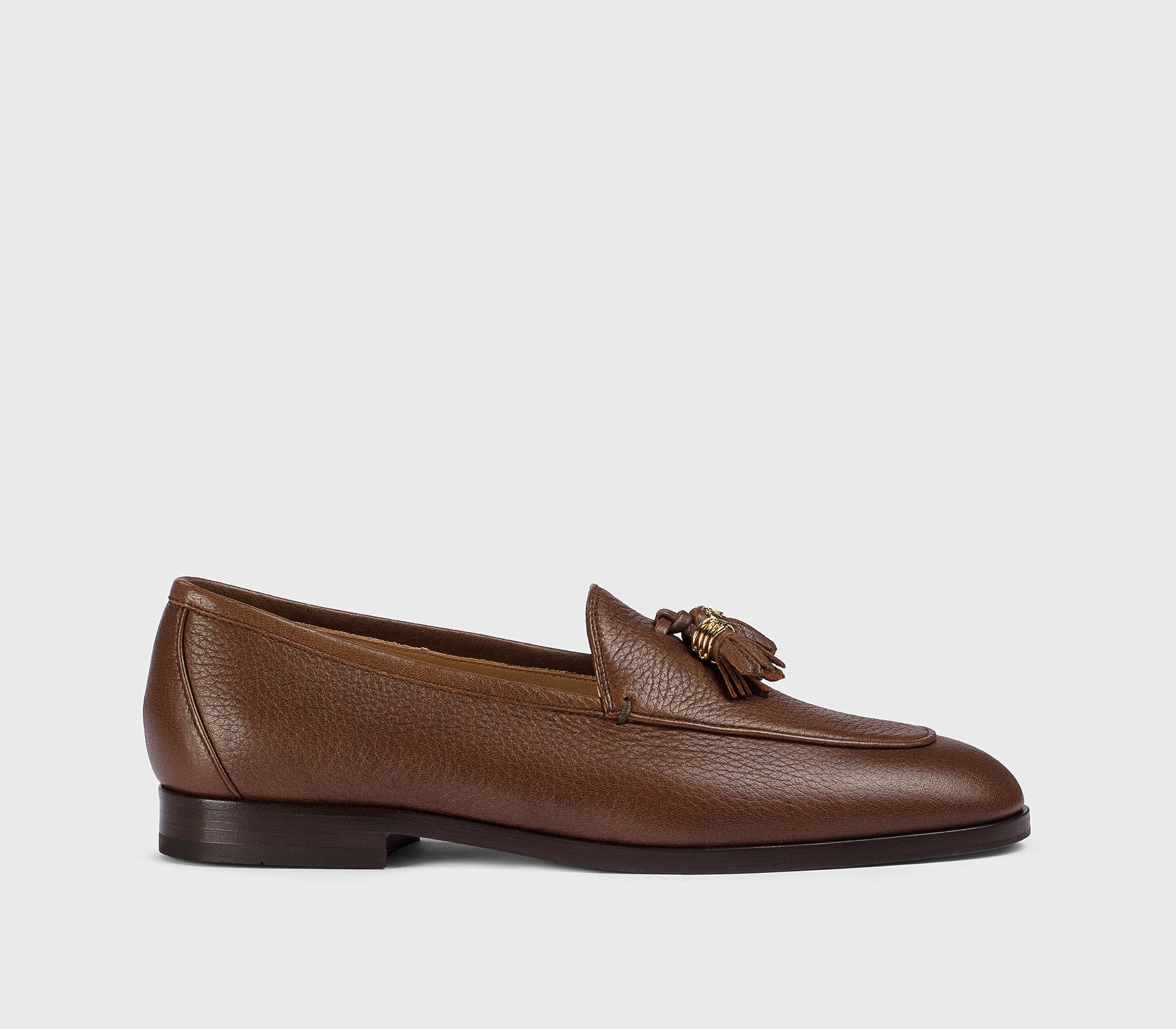 DD8943ELEAUF054TM04 - Mocassino con nappine in pelle di daino marrone
