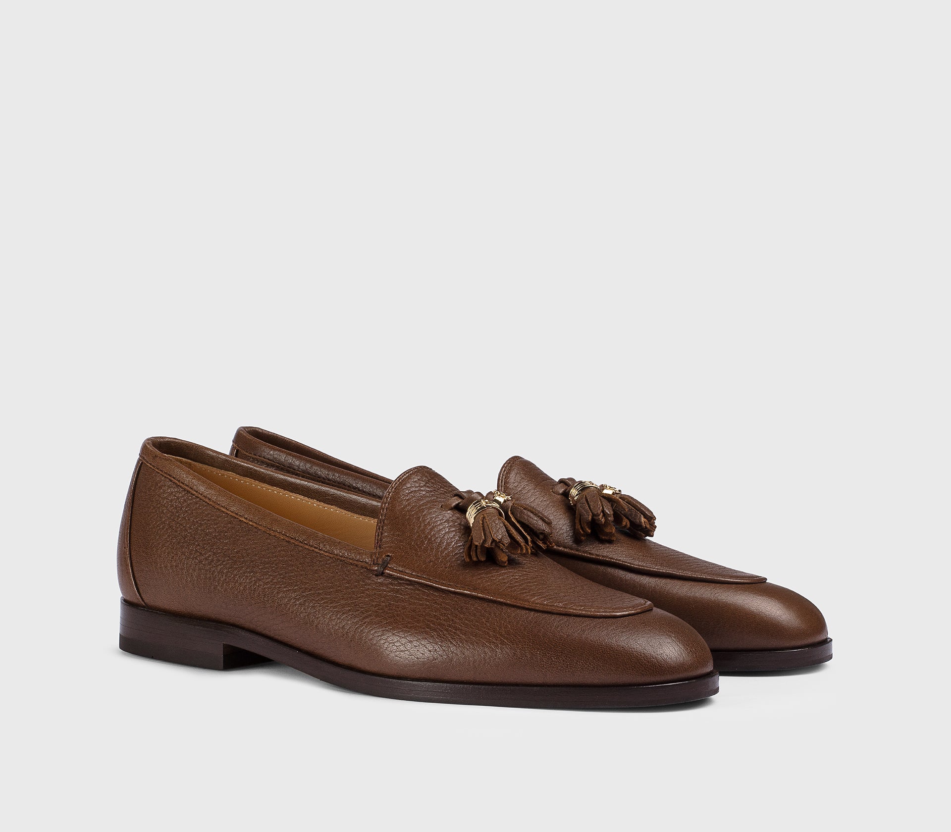 DD8943ELEAUF054TM04 - Mocassino con nappine in pelle di daino marrone