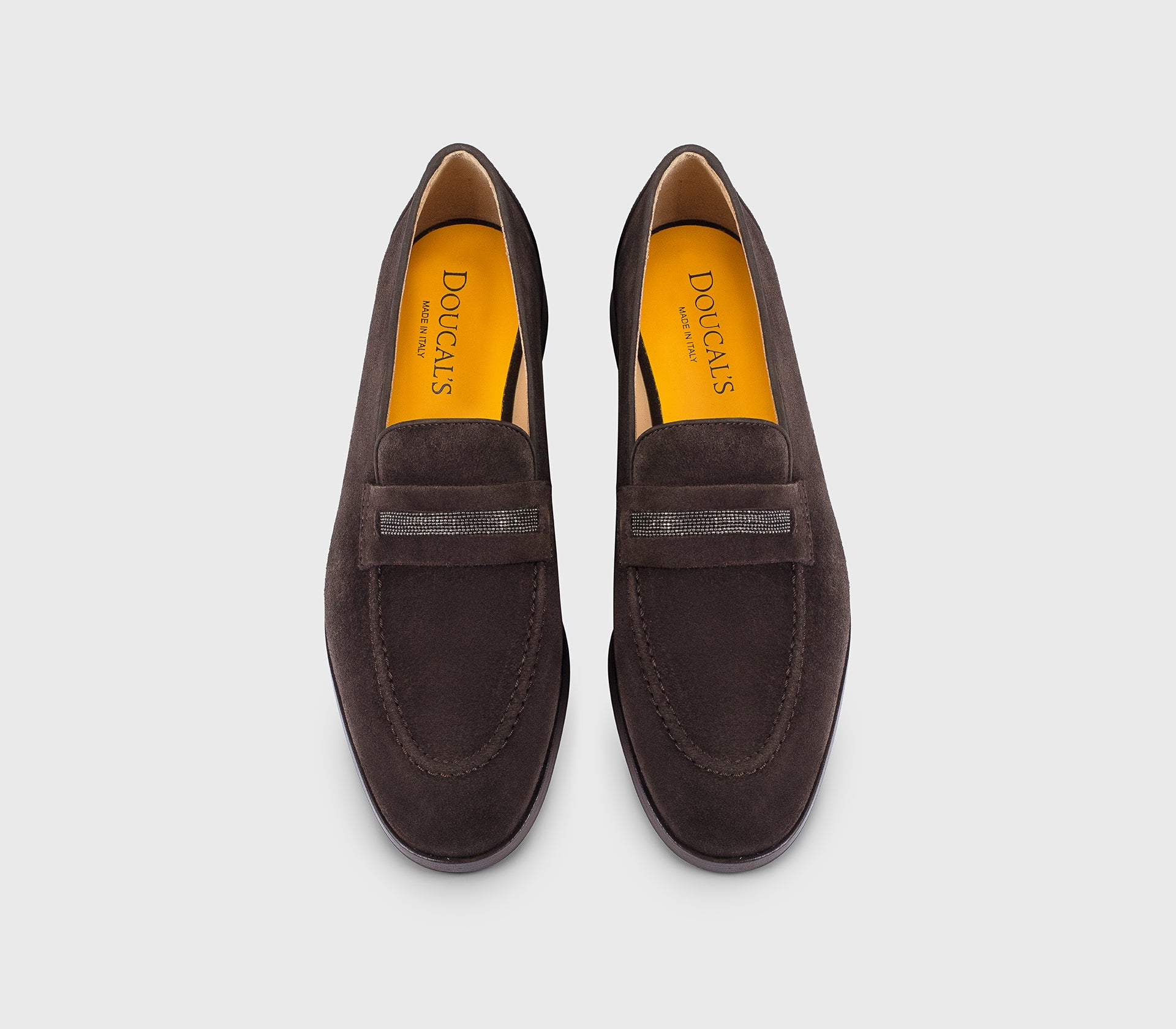 DD8944ELEAUF252TL03 - Mocassino con micro borchie in suede mogano