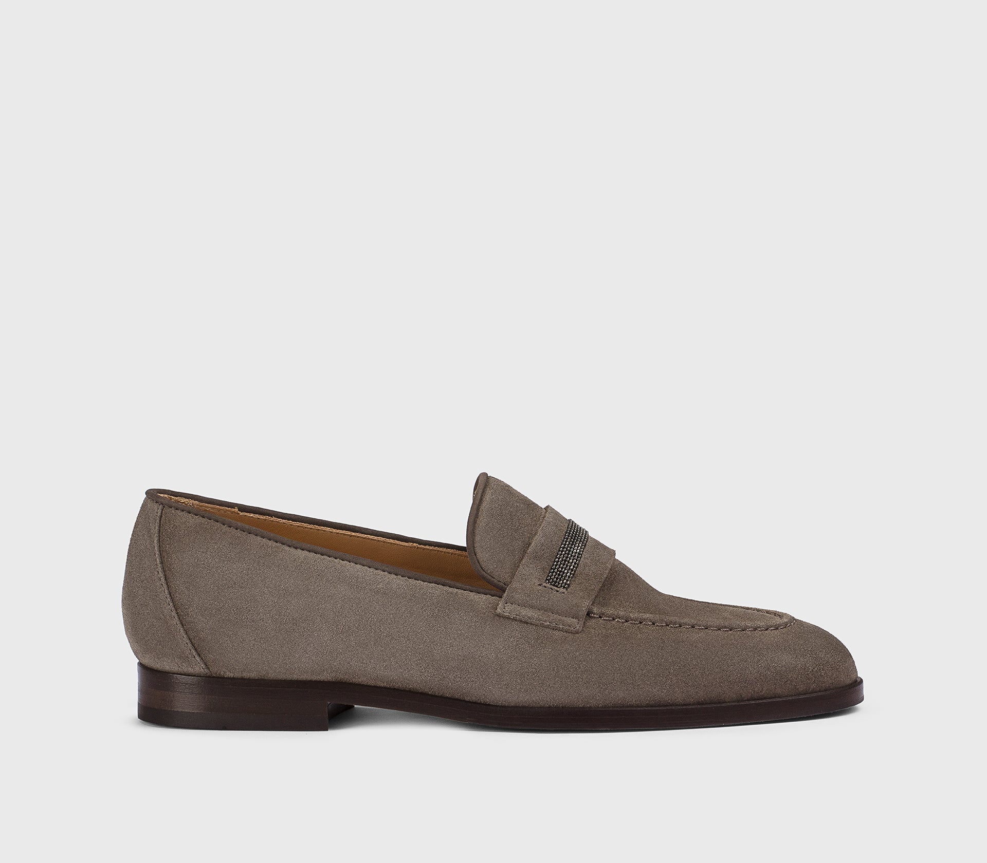 DD8944ELEAUF252TM39 - Mocassino con micro borchie in suede espresso