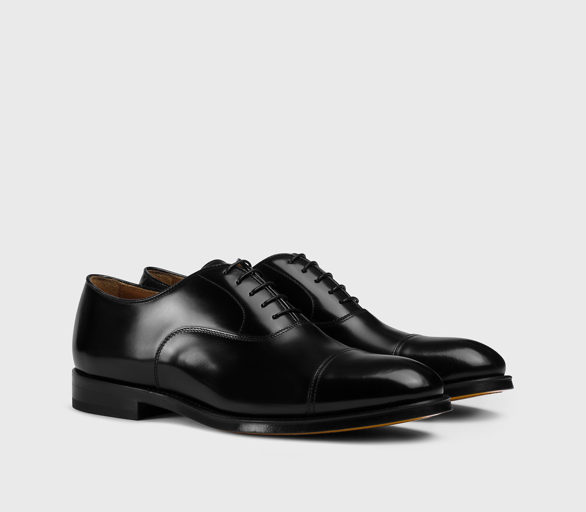 Black leather lace-up