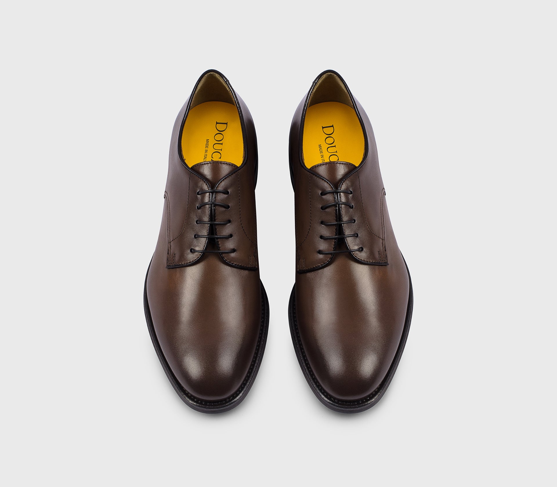 DU1003ORVXUF259TM04 - Stringata derby in pelle marrone