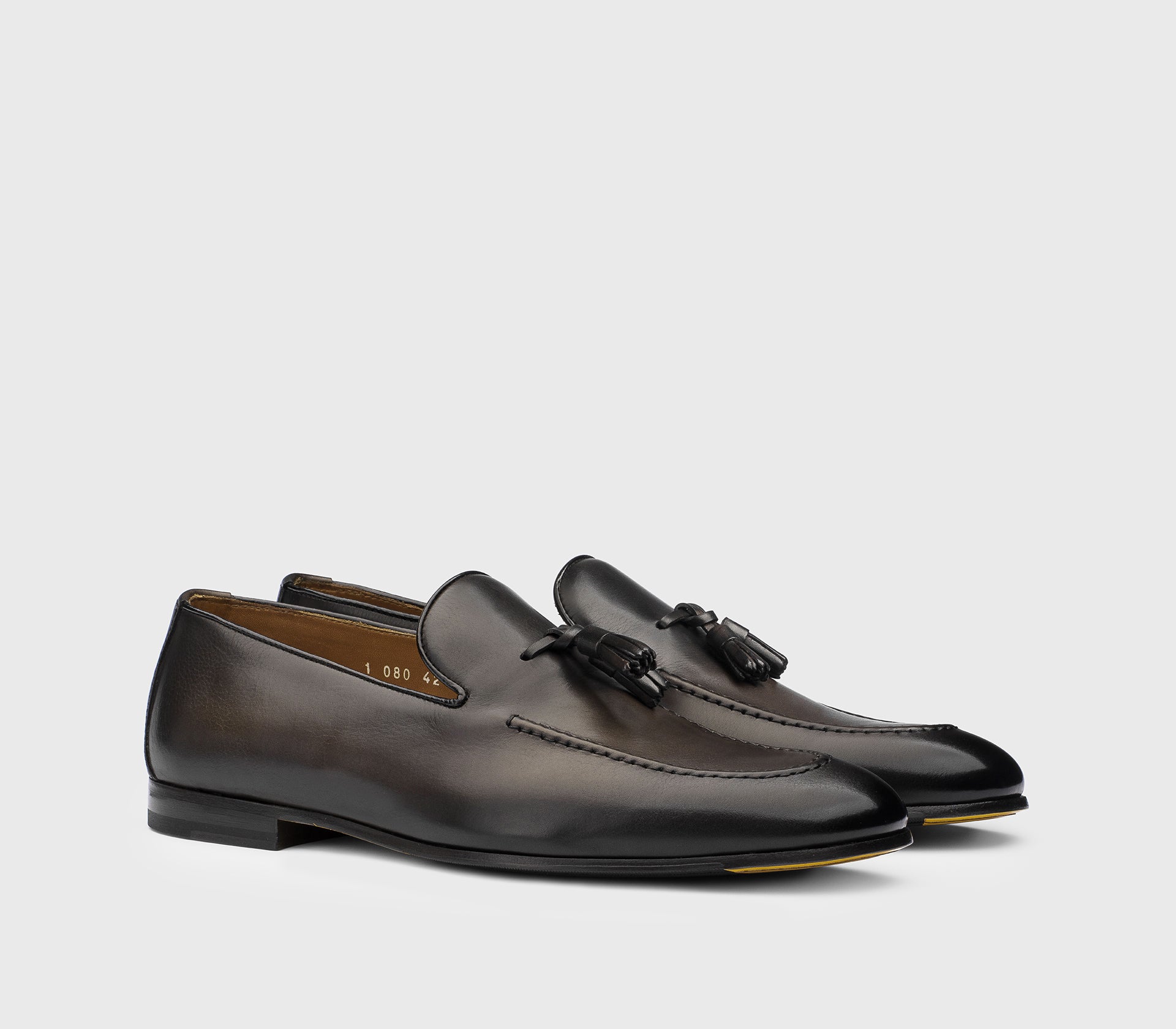 DU1080PANNUF159TM29 - Mocassino con nappine in pelle testa di moro