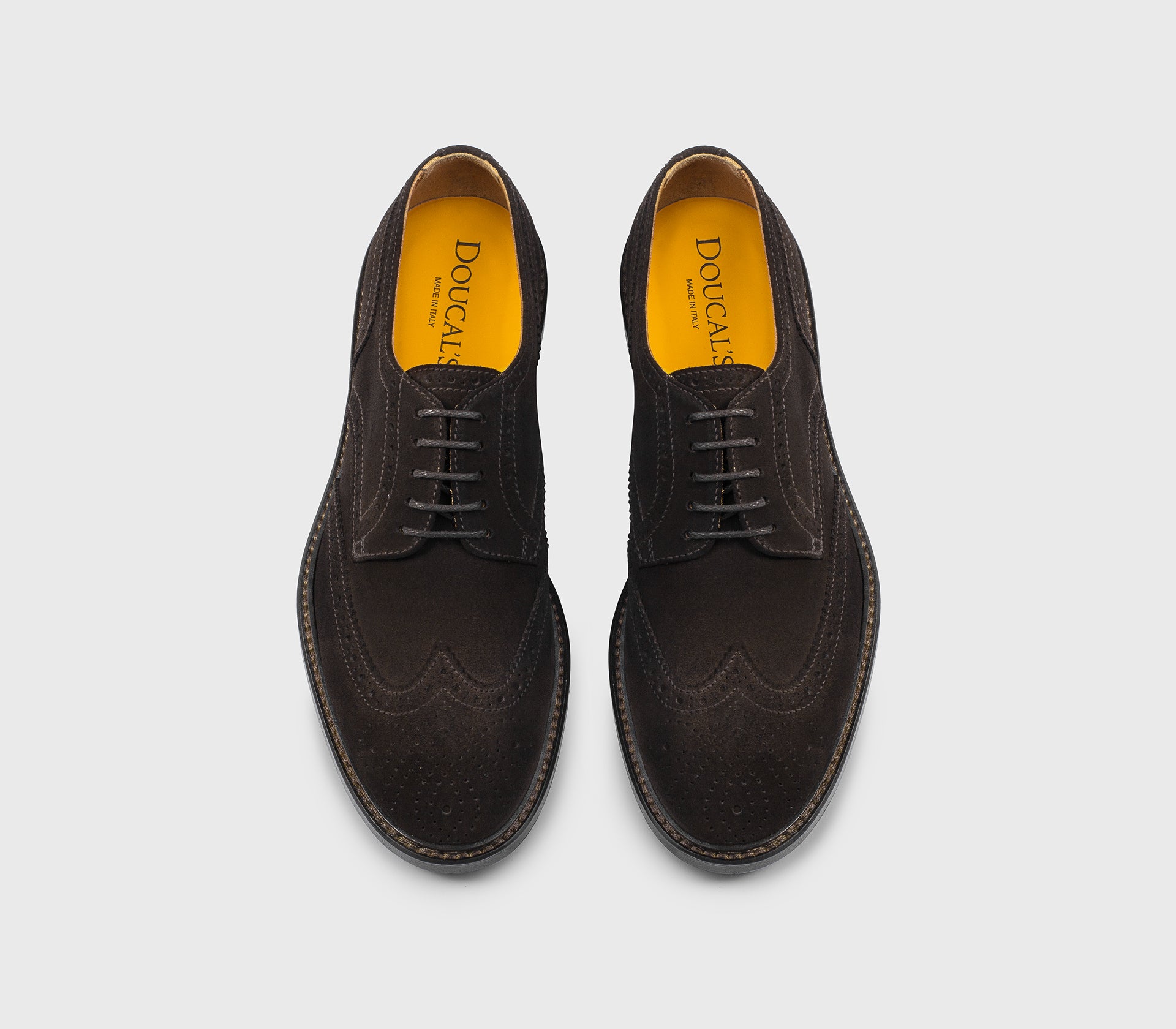 DU1367PHOEUY009TM23 - Stringata coda di rondine in suede marrone "terre"