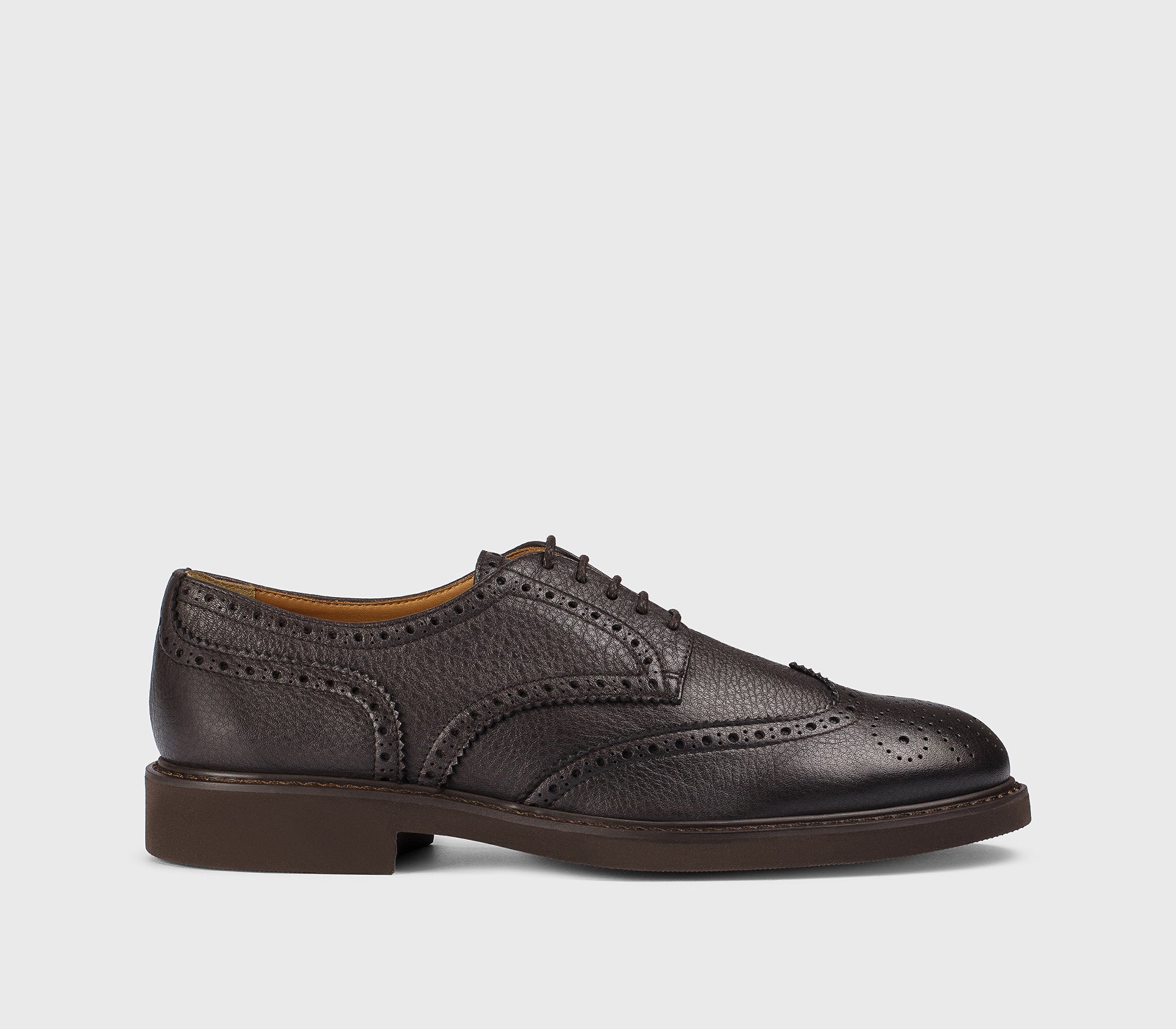 DU1367ROBEUZ225TM48 - Stringata coda di rondine in pelle marrone "fondente"