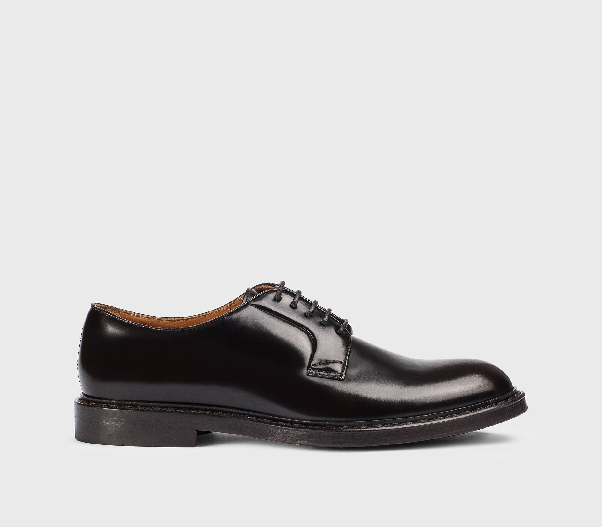 DU1385SIEWUF007TM02 - Stringata in pelle marrone "ebano"
