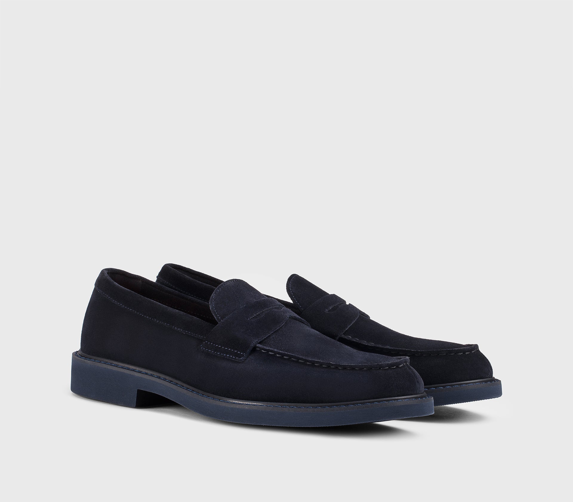 Blue suede loafer