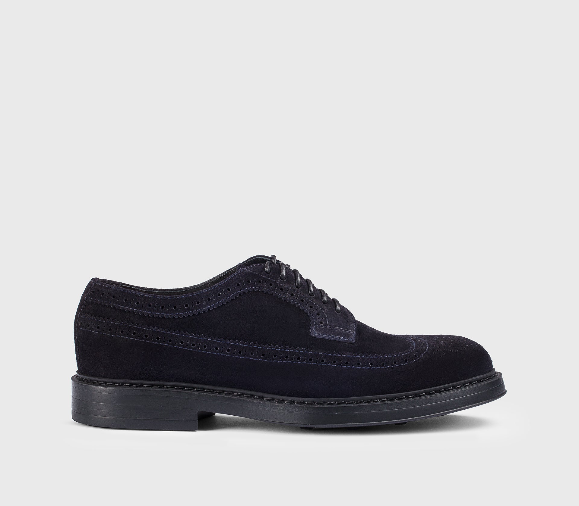 DU2523BRUXUF024NB00 - Stringata coda di rondine derby in suede blu