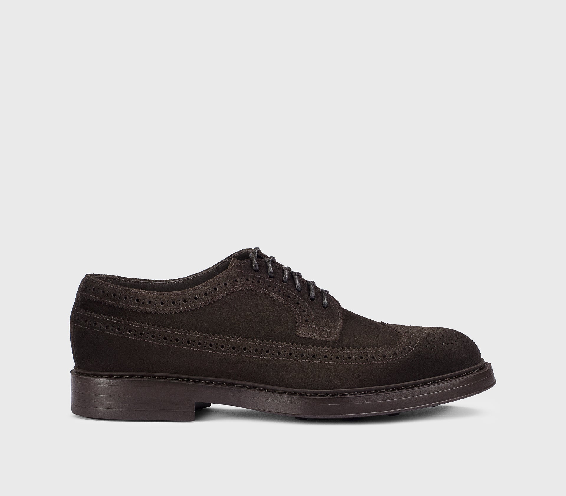 DU2523BRUXUF024TM23 - Stringata coda di rondine derby in suede marrone "terre"