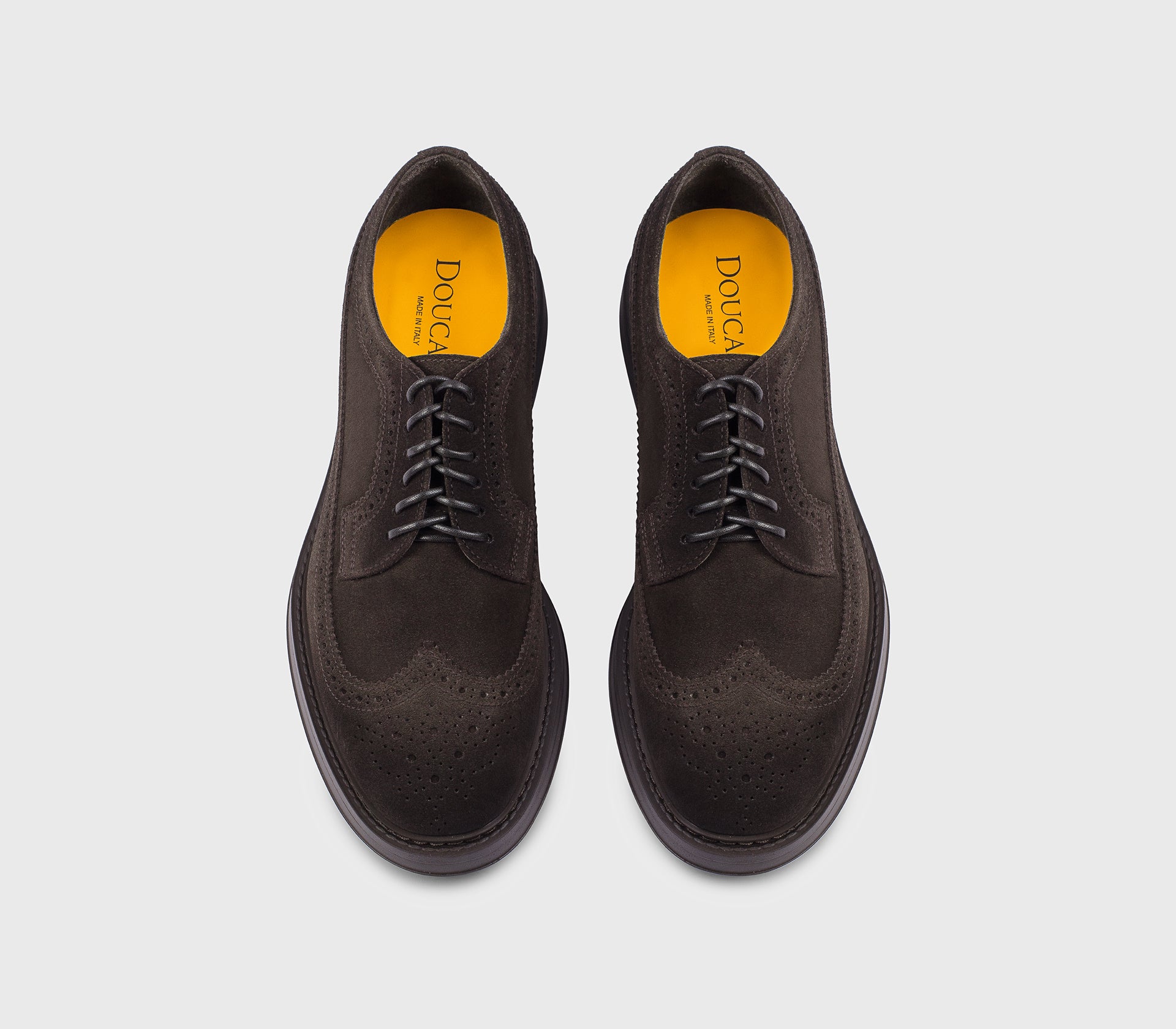 DU2523BRUXUF024TM23 - Stringata coda di rondine derby in suede marrone "terre"