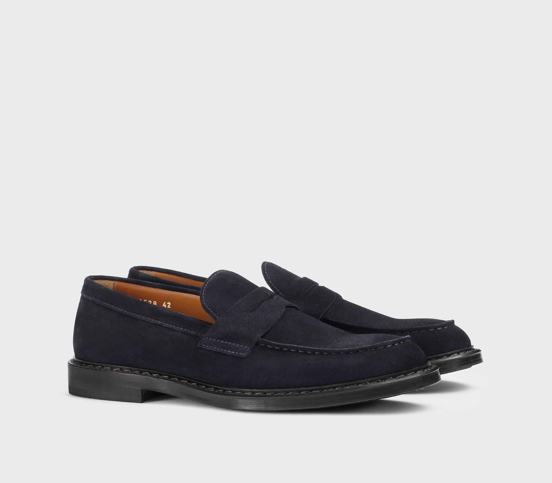 Blue suede loafer
