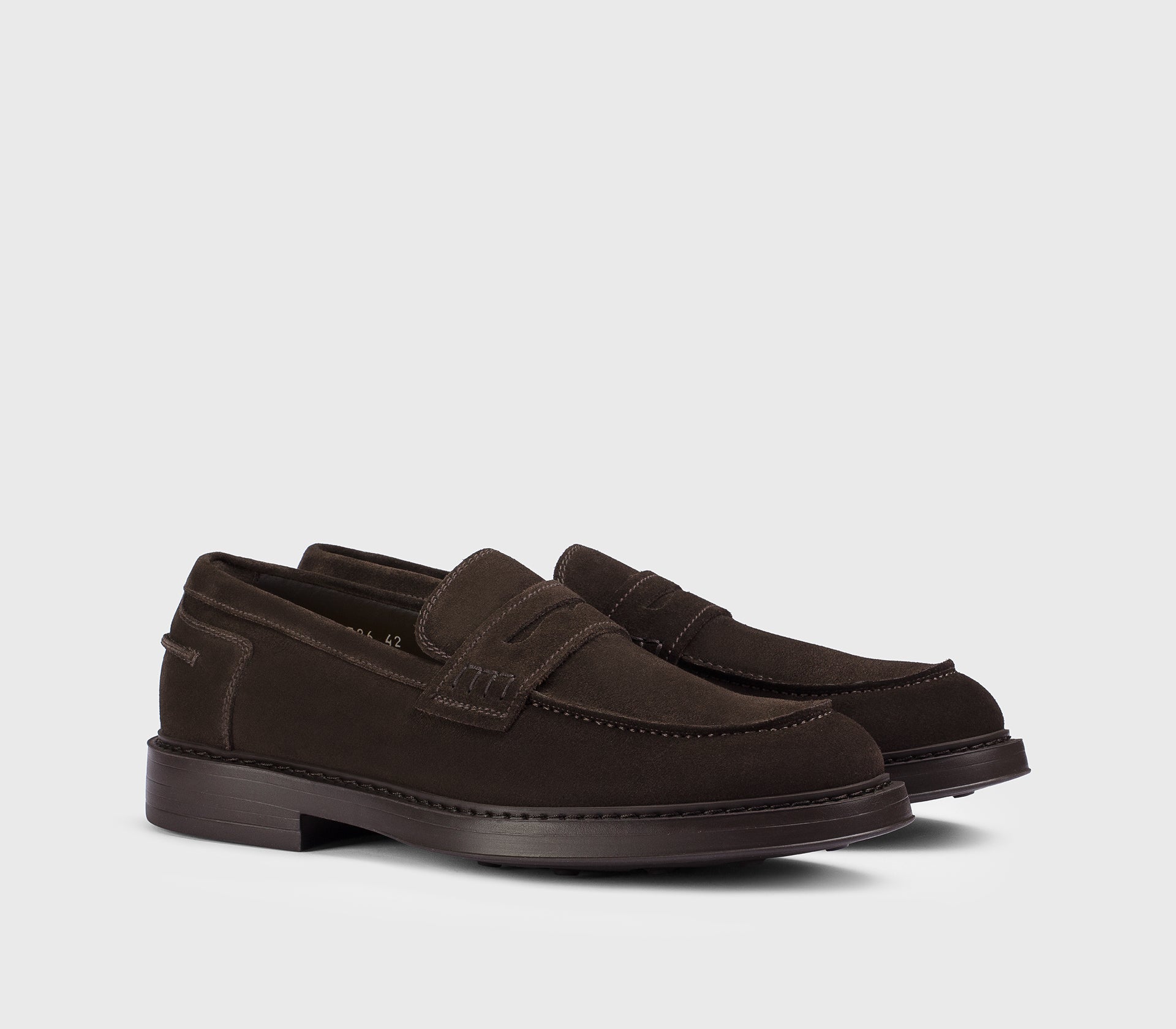 DU2726BRUXUF009TM23 - Mocassino penny in suede marrone "terre"