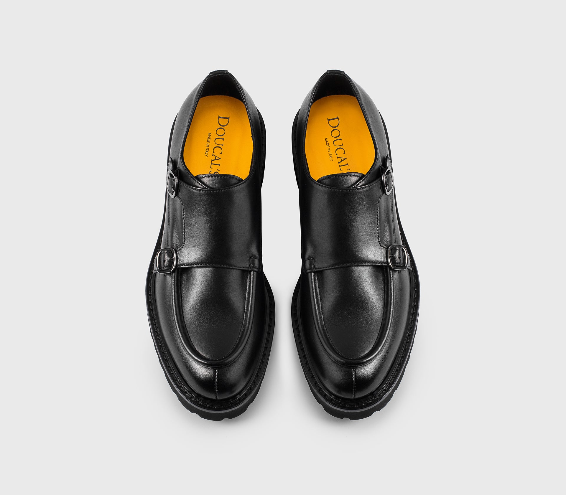 DU2738PHILUF159NN00 - Doppia fibbia in pelle nera