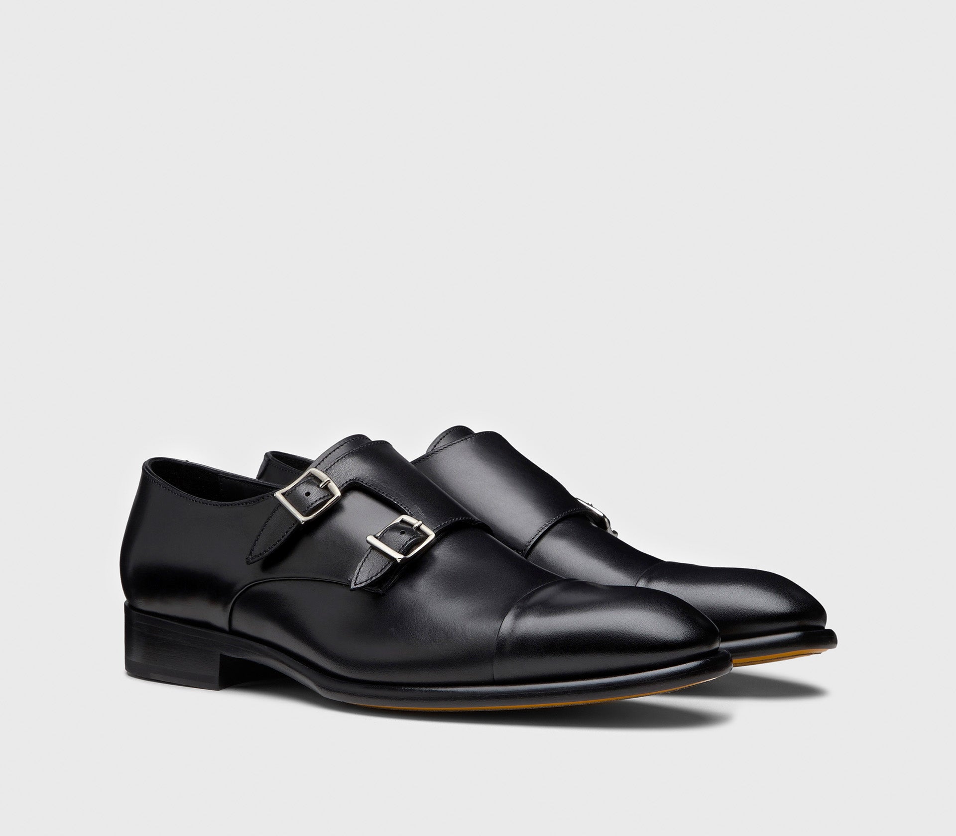 Monk strap shoes in black leather