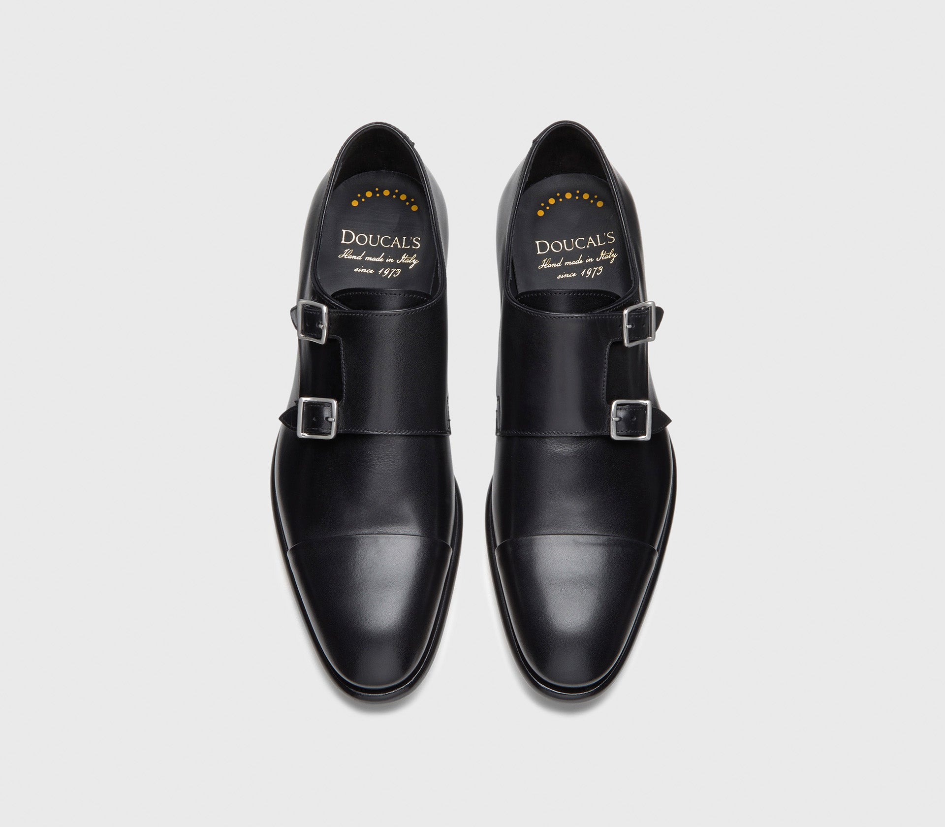 Monk strap shoes in black leather