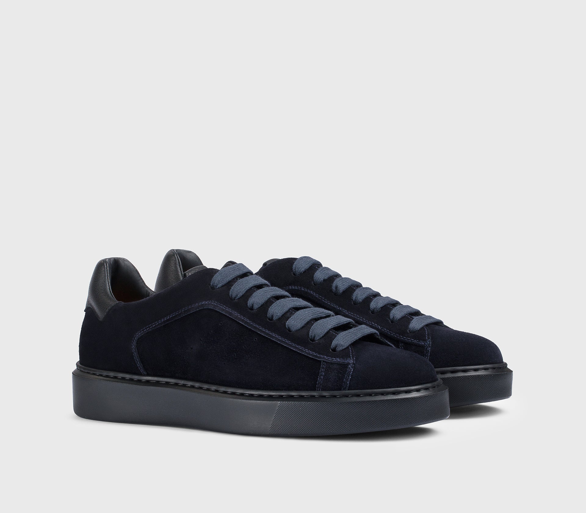 DU2852ALEXPF880NB33 - Sneaker in suede blu con dettaglio in pelle