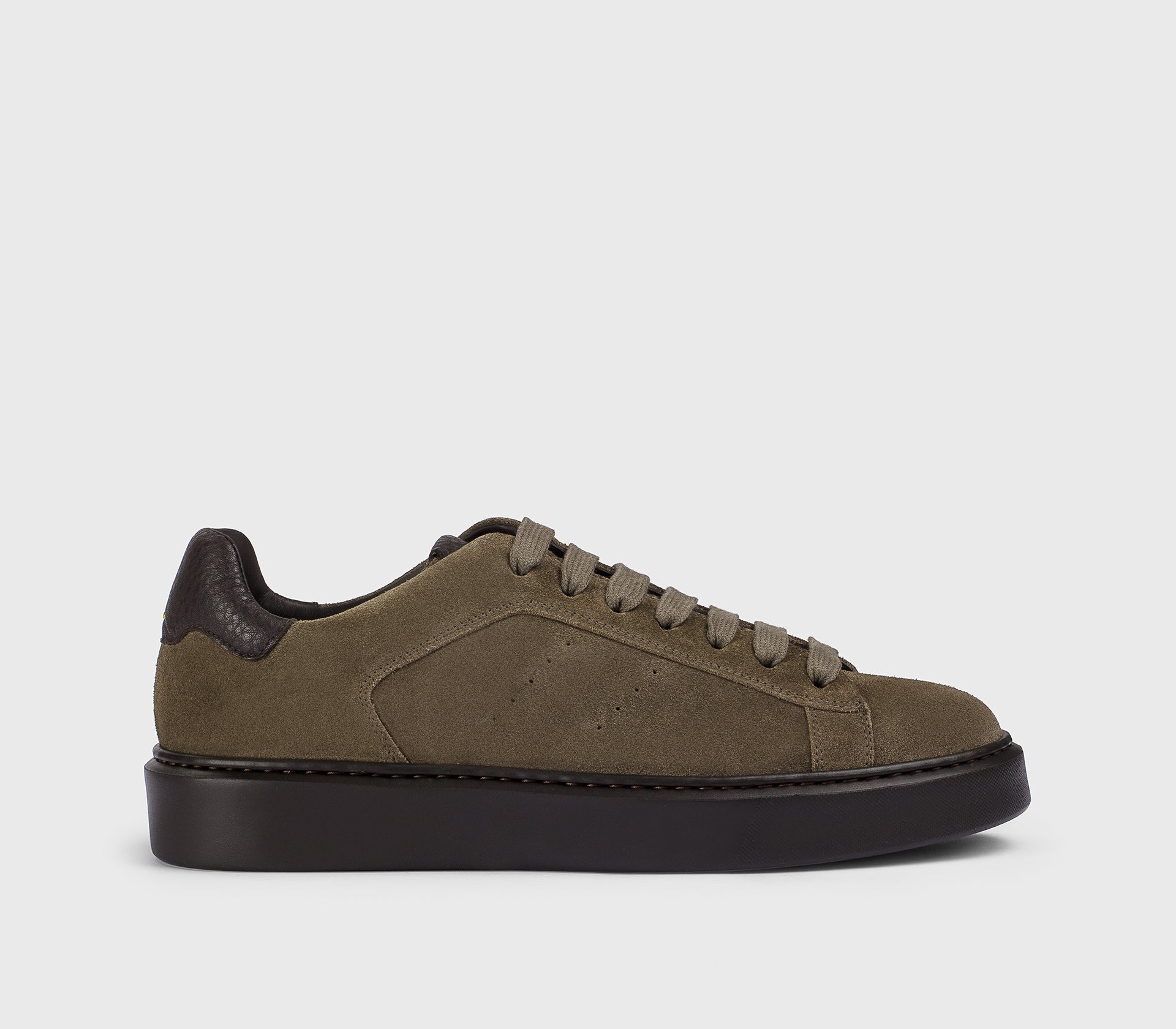 DU2852ALEXPF880TM49 - Sneaker in suede creta con dettaglio in pelle