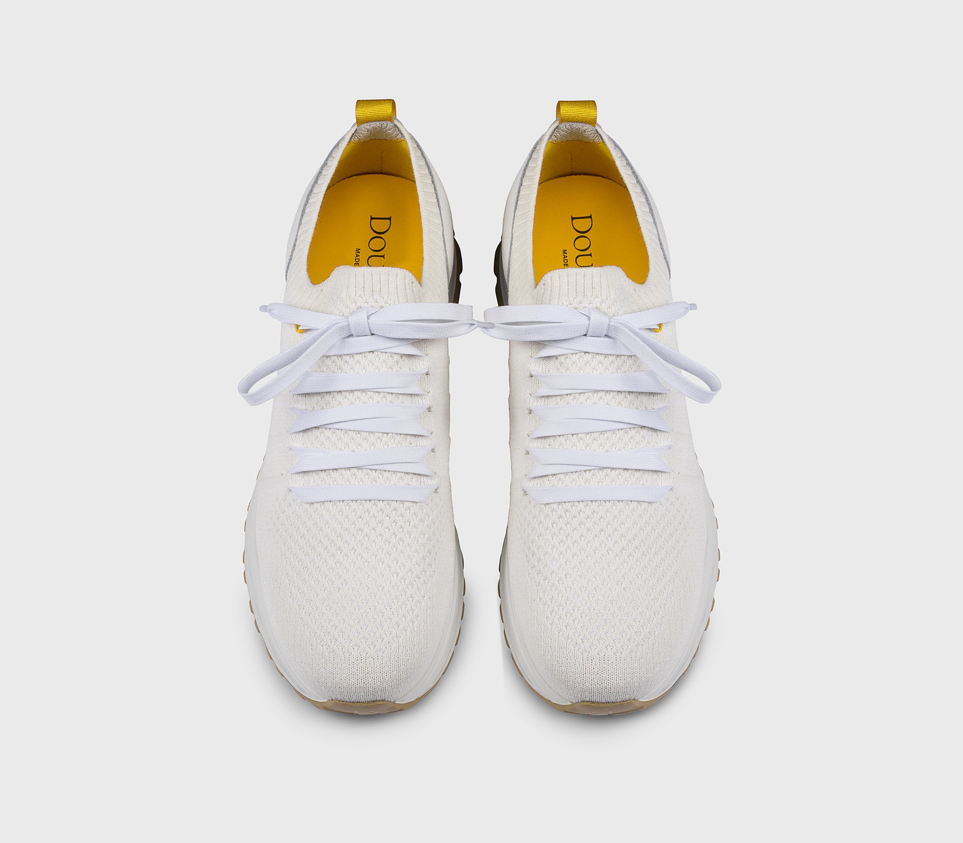 DU3222SYDNPZ830DW13 - Sneaker in tessuto tecnico e pelle bianco "gesso"