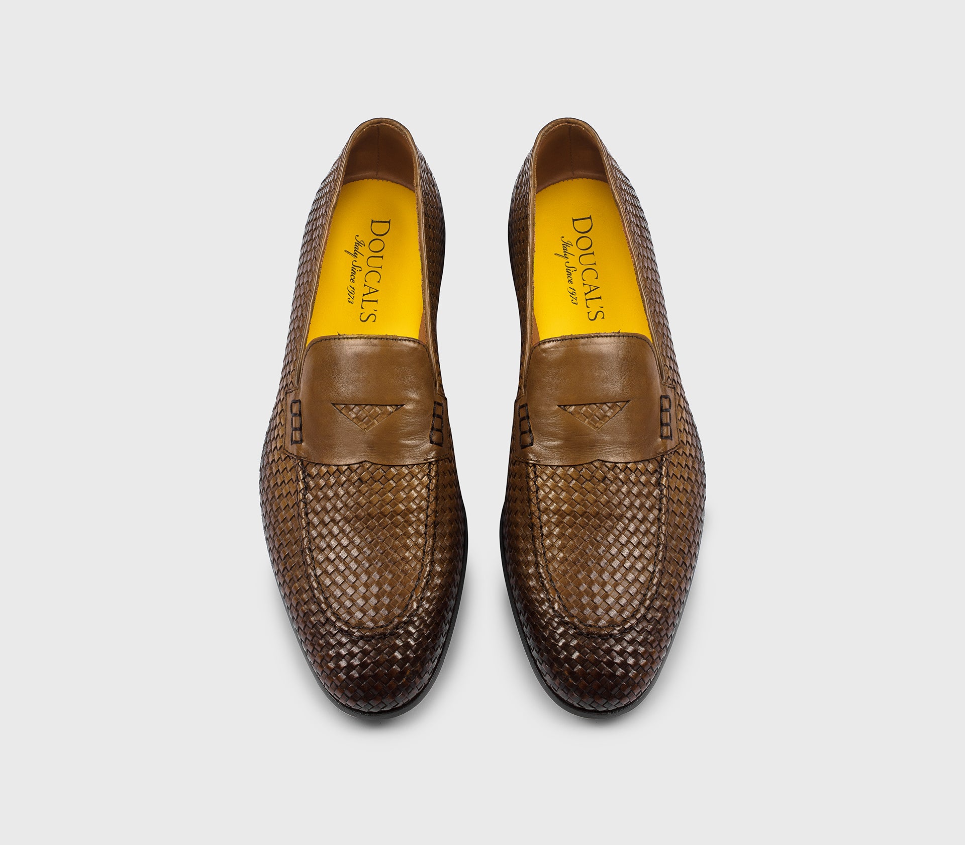 DU3265PANNUF262TC00 - Mocassino in pelle intrecciata cuoio