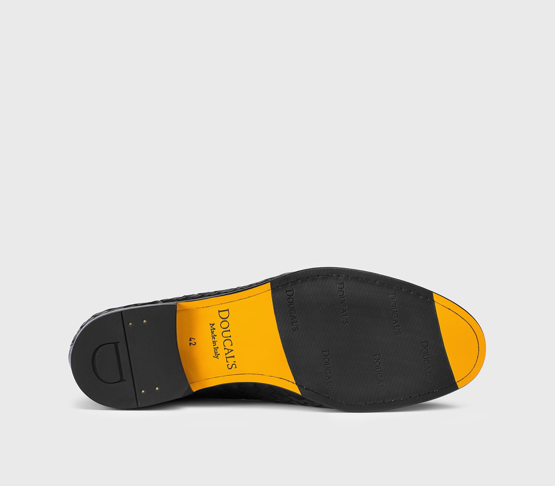 DU3266STRAUY195TM00 - Mocassino in pelle intrecciata testa di moro